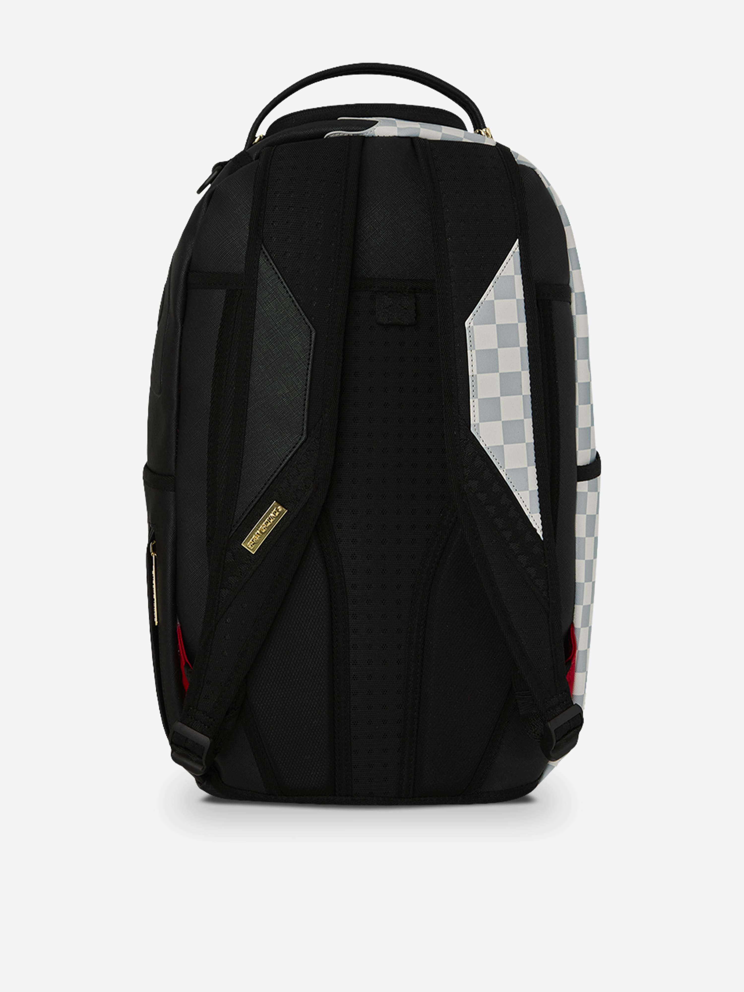 Sprayground Kids Cream Check Side Drip Backpack in Black (45cm