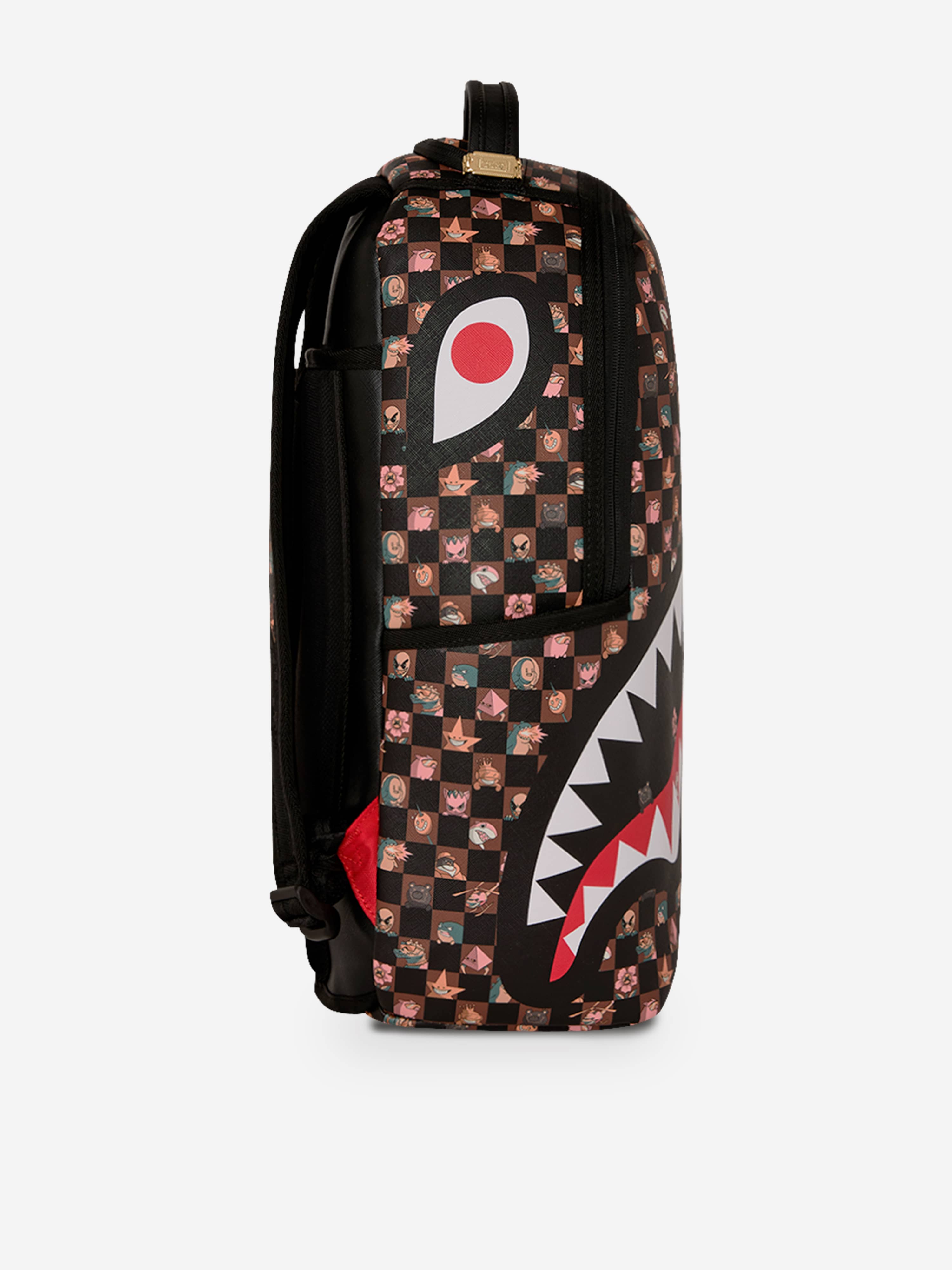 Sprayground Kids Peeking Characters Remix Backpack in Brown (46cm