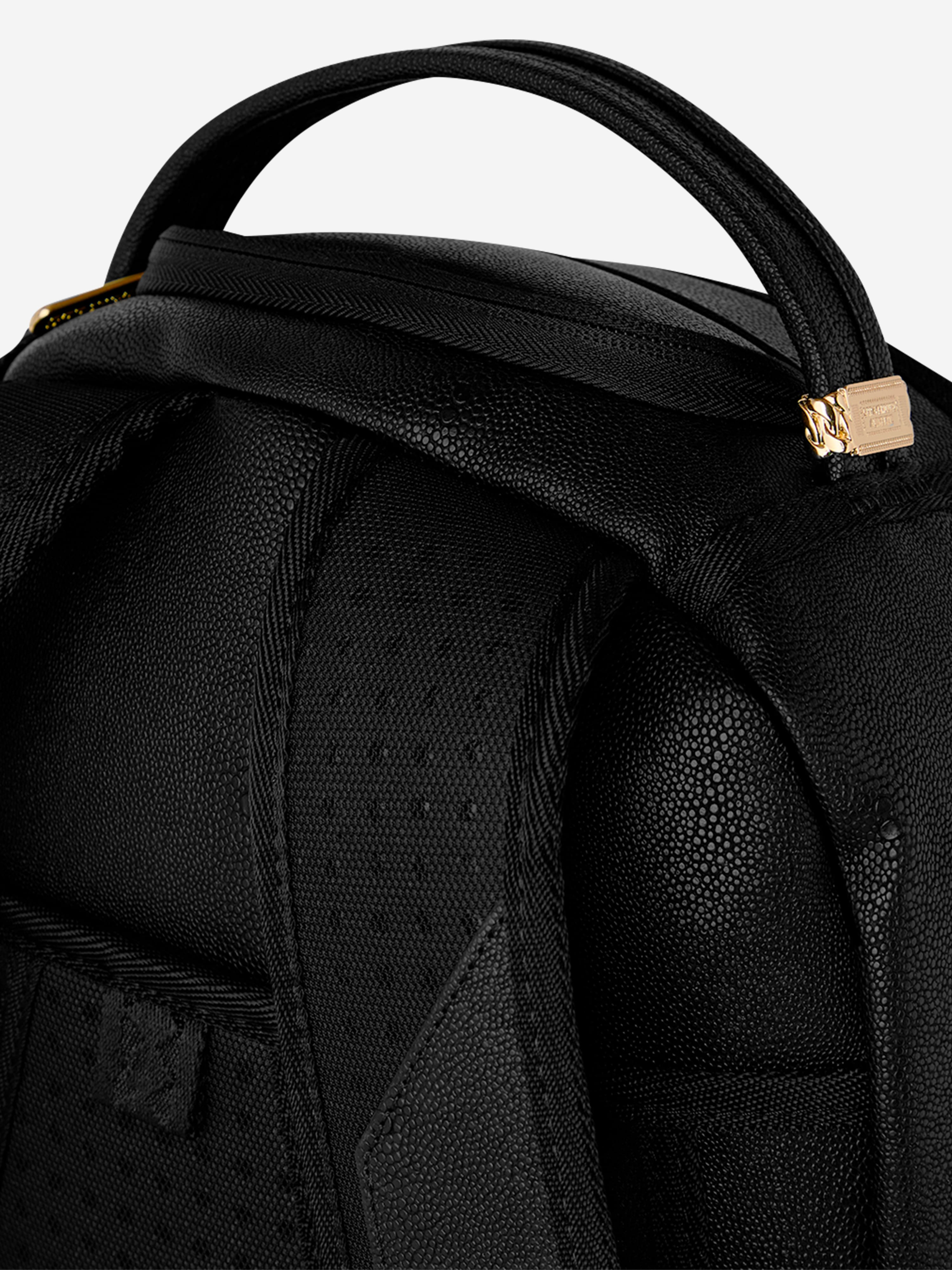 17 love print kids backpack black gold Sprayground Kids That Gold Drap Backpack in Black (45cm)