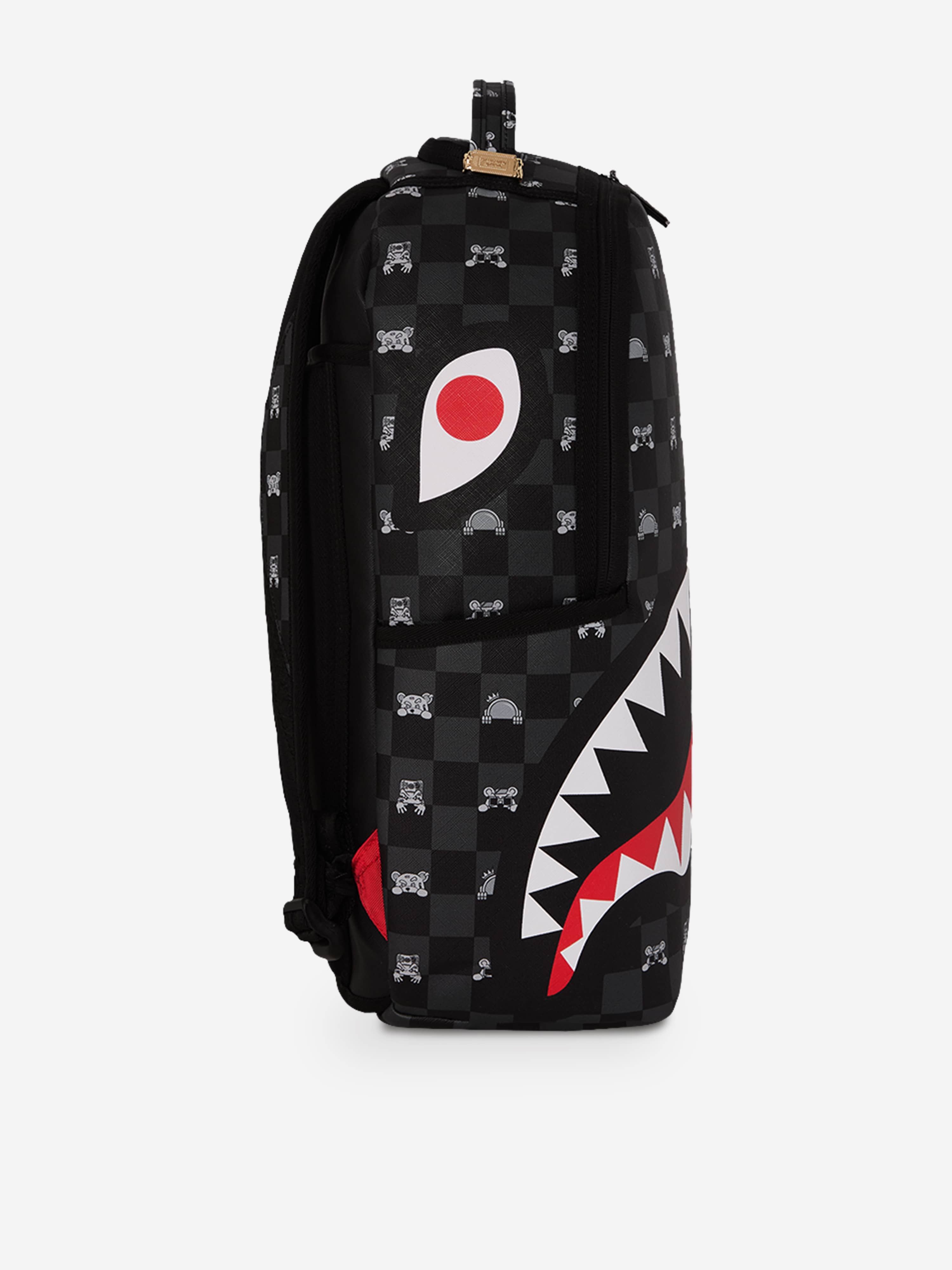 Sprayground Kids Peeking Character Check Backpack Black 45cm