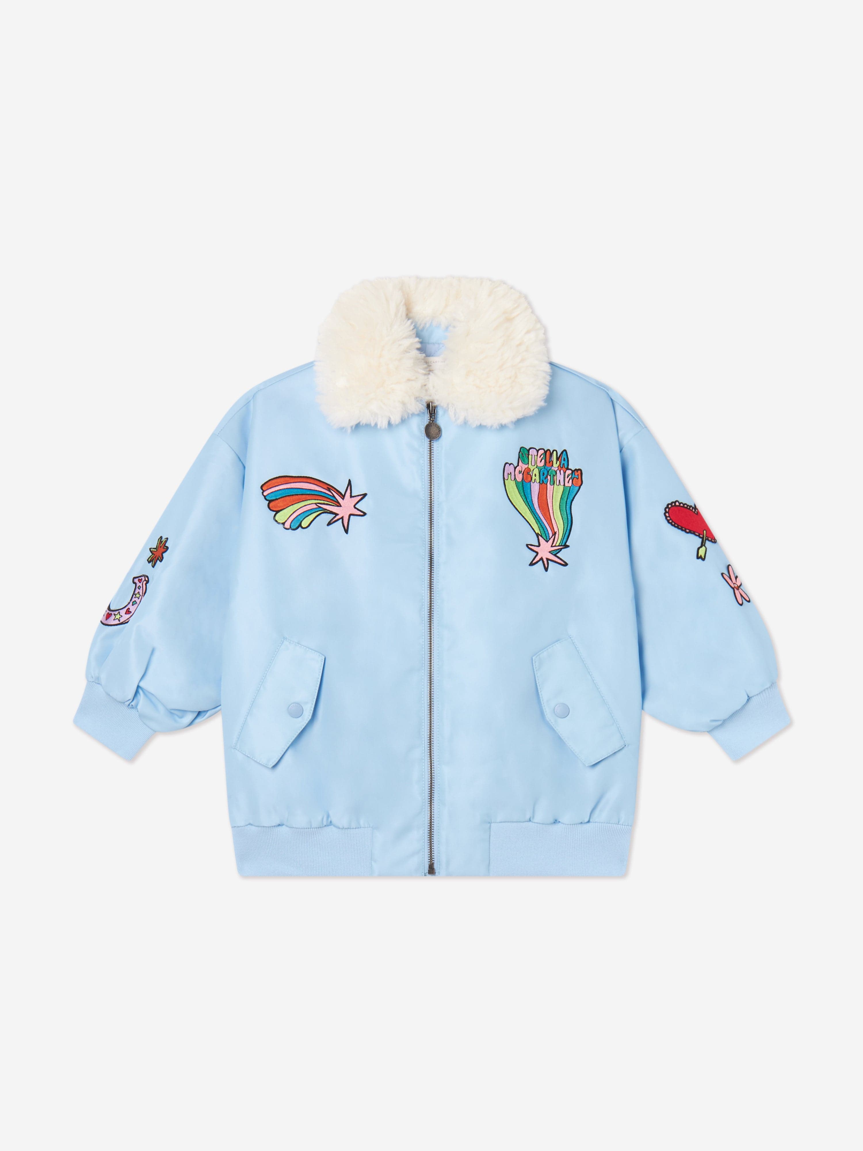 Stella McCartney Kids Stella McCartney Girls Zip Up Jacket in Blue 