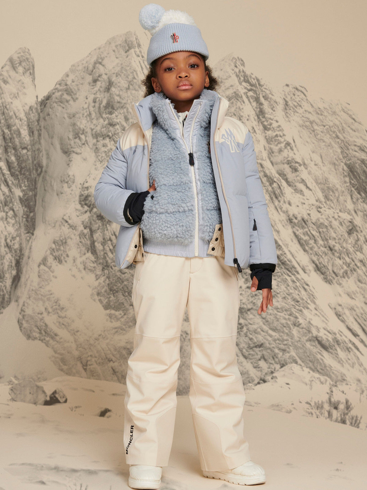 Moncler Enfant Girls Grenoble Down Padded Stennes Jacket in Blue 