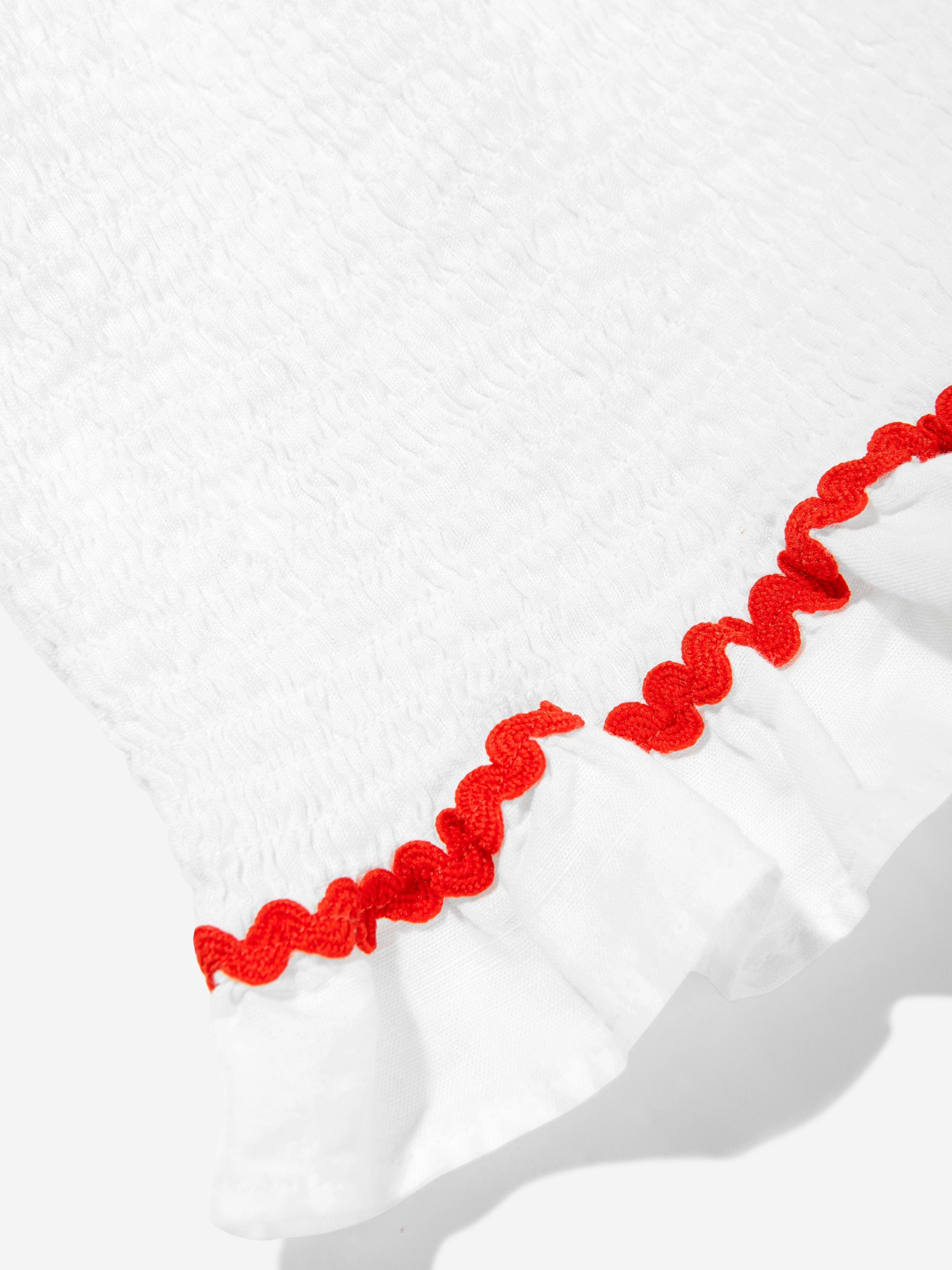Stella McCartney Girls Linen Strawberry Top in Ivory | Childsplay