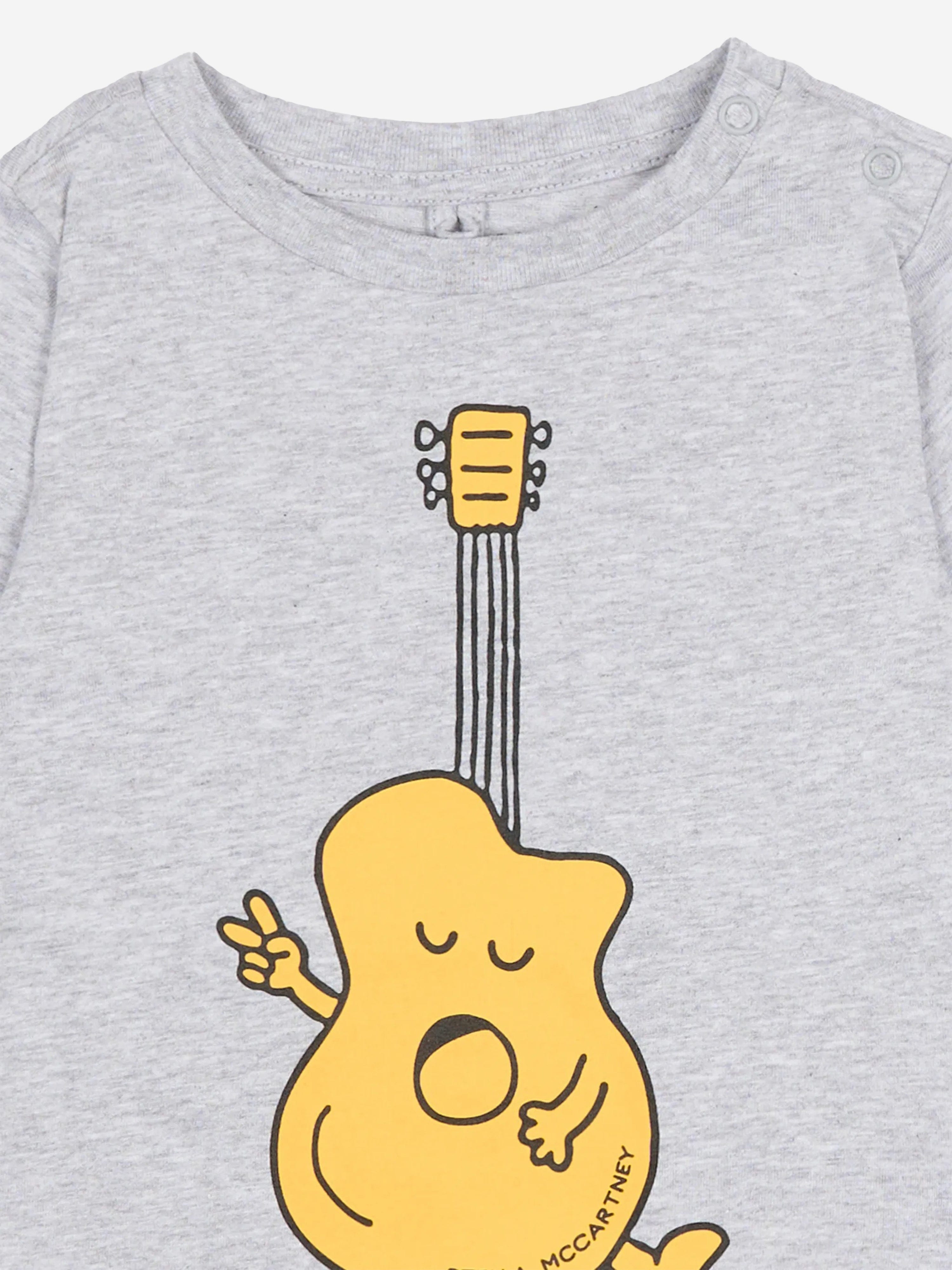 Stella McCartney Baby Boys Guitar Print T-Shirt in Grey