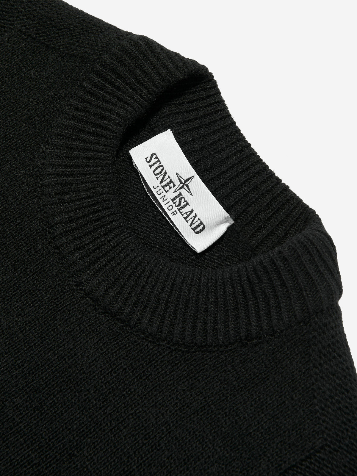 Stone Island Boys Wool Knitted Jumper in Black | Childsplay Clothing
