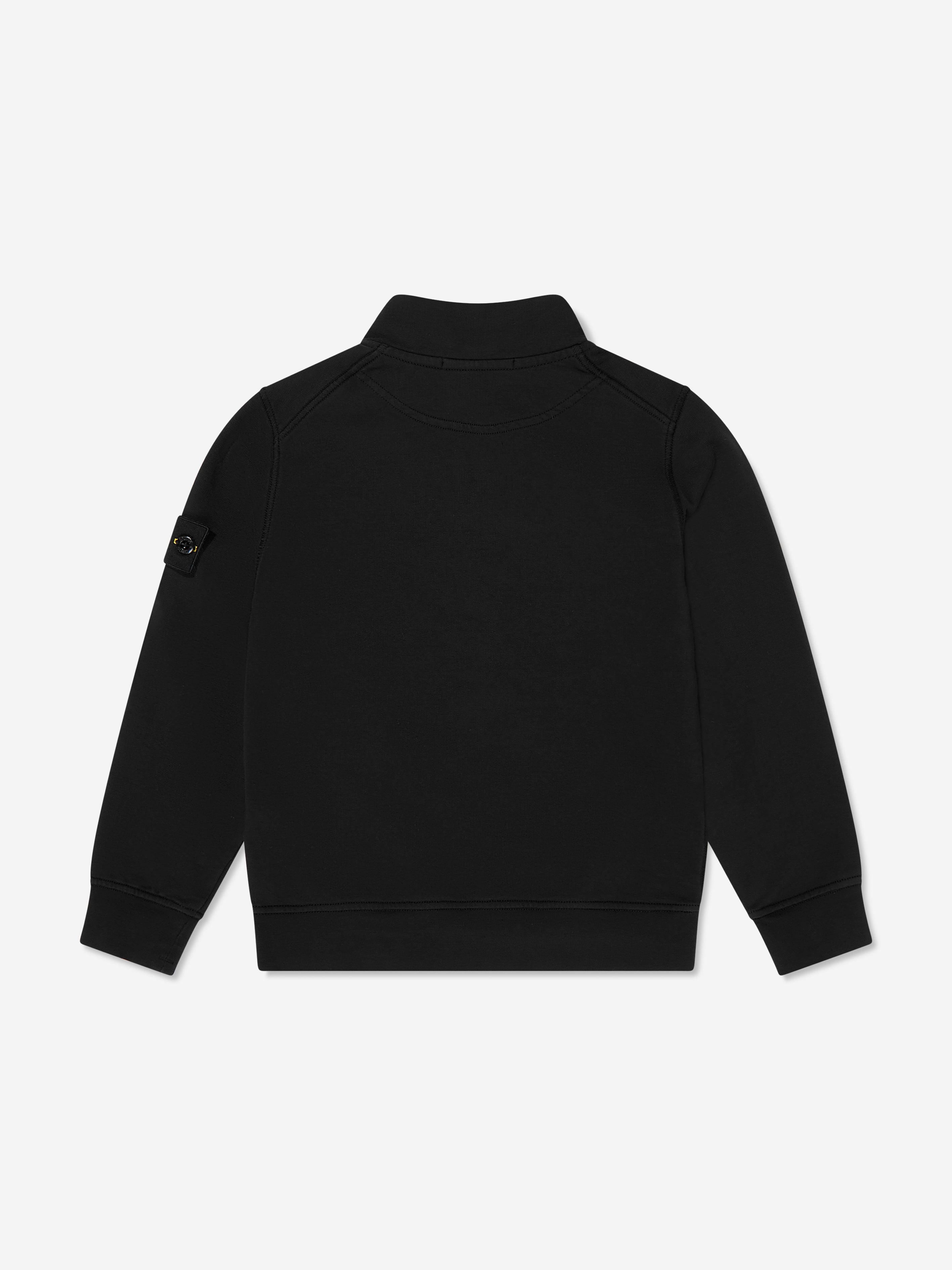 Stone Island Boys Half Zip Sweatshirt in Black | Childsplay Clothing