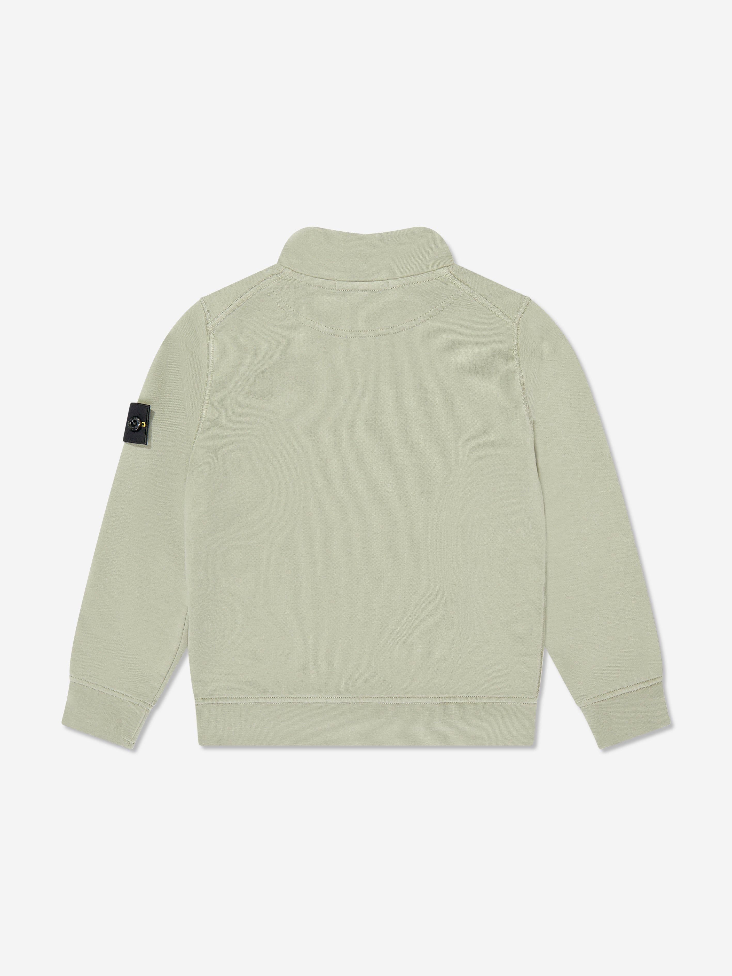 Stone Island Boys Half Zip Sweatshirt in Green | Childsplay Clothing