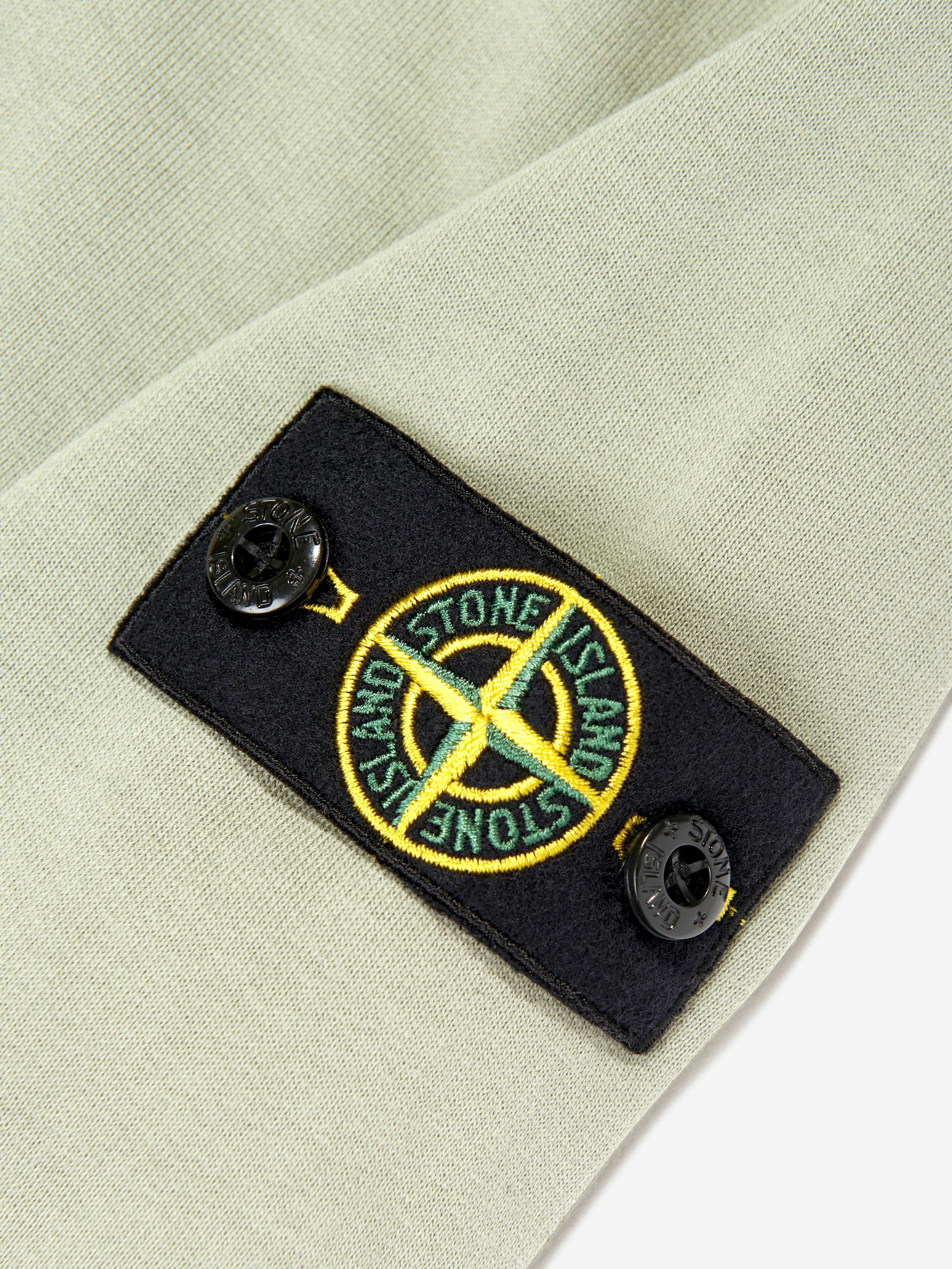 Stone Island Boys Half Zip Sweatshirt in Green | Childsplay Clothing
