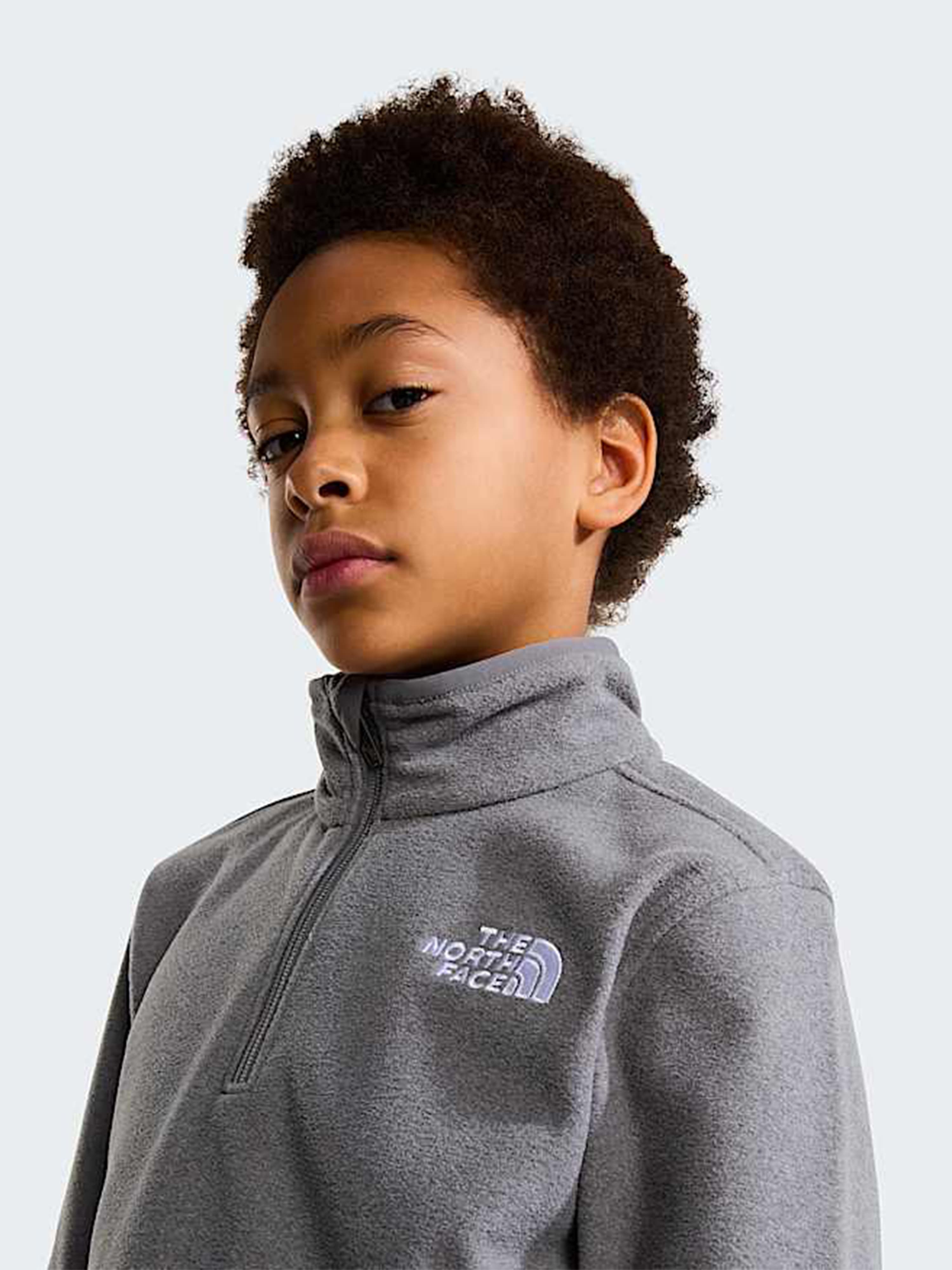 The North Face Kids Glacier 1/4 Zip Pullover in Grey | Childsplay