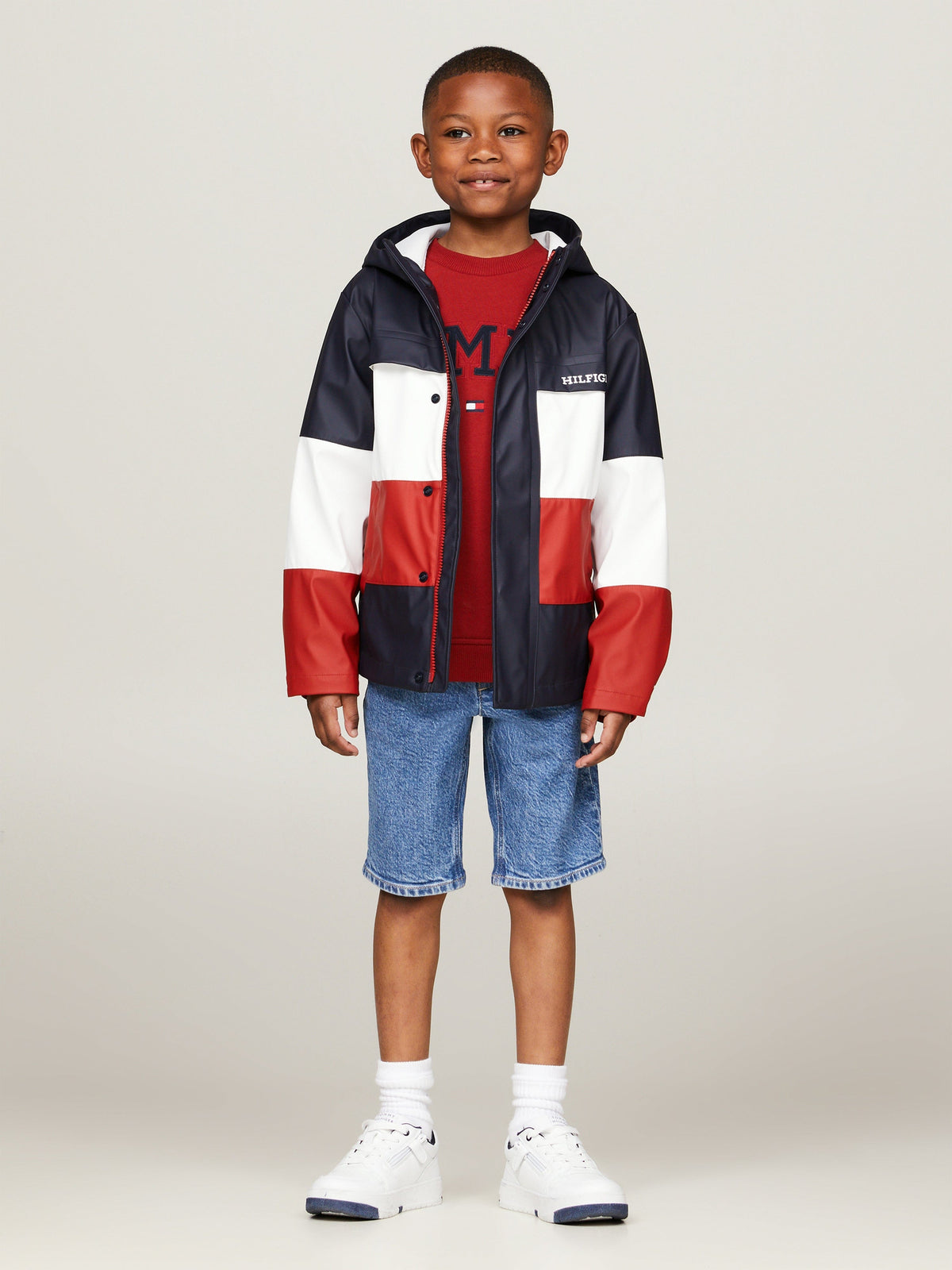 Tommy Hilfiger Kids Colourblock Windbreaker in Multicolour 