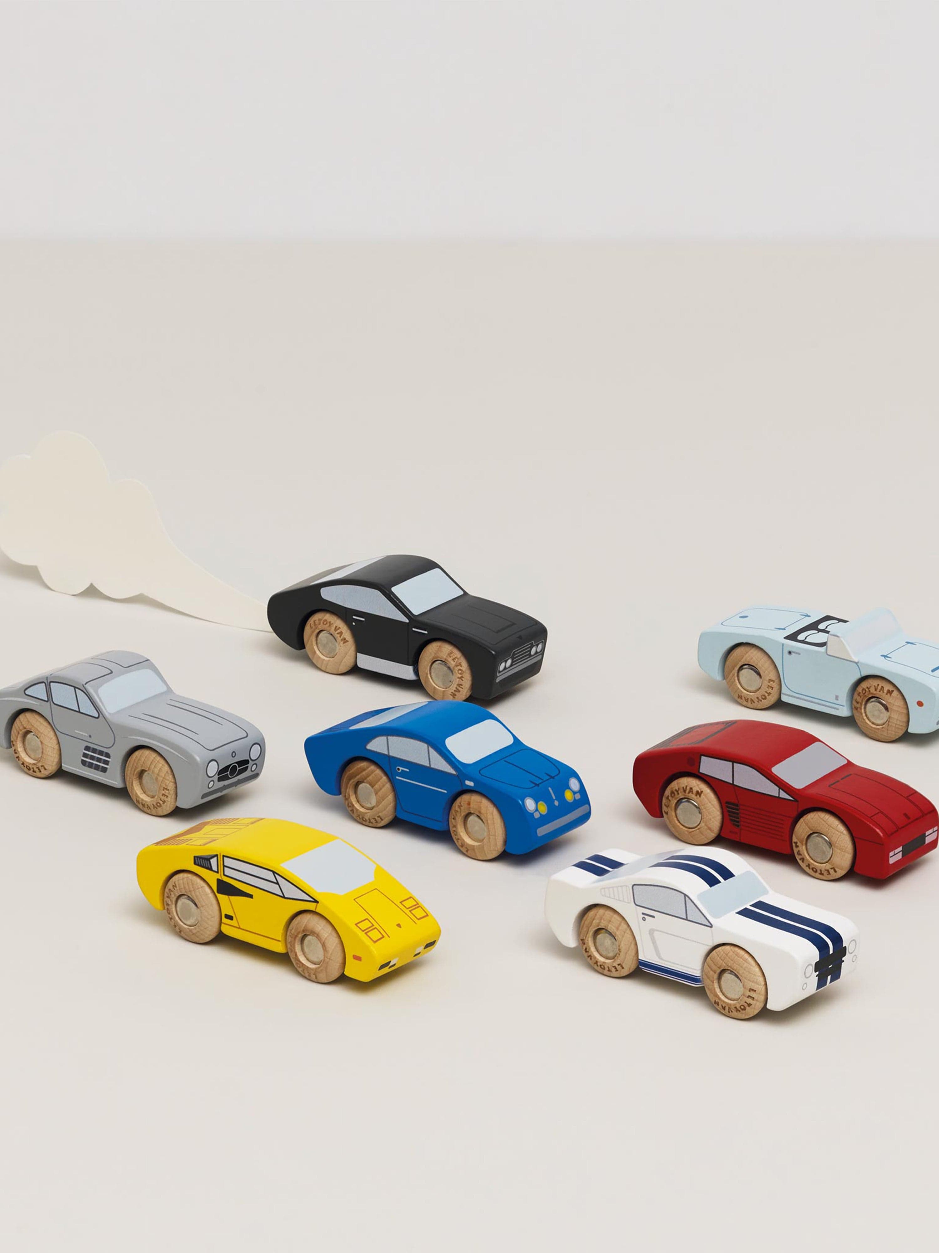 Le Toy Van Classic Wooden Sports Cars-7 Piece (W:9 x D:3 x H:3.3