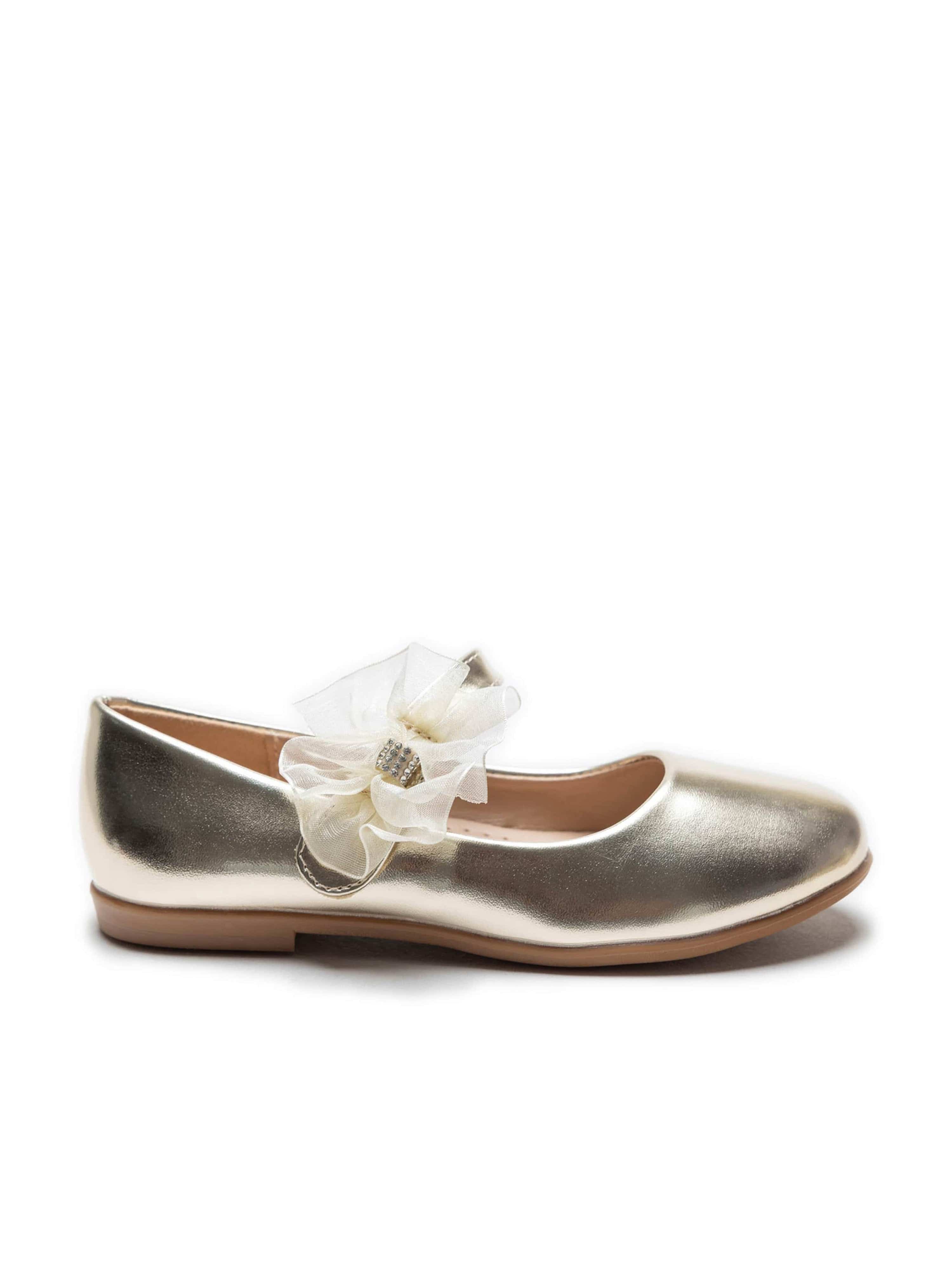 Gold Haile Rhinestone Flower Flats