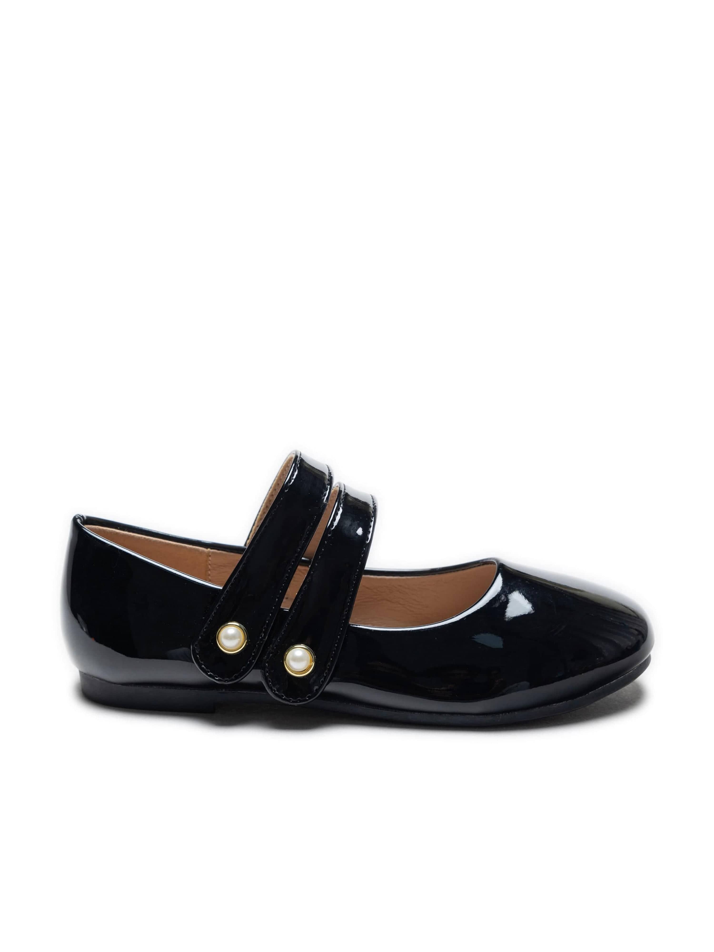 Black Dorothea Banded Patent Flats