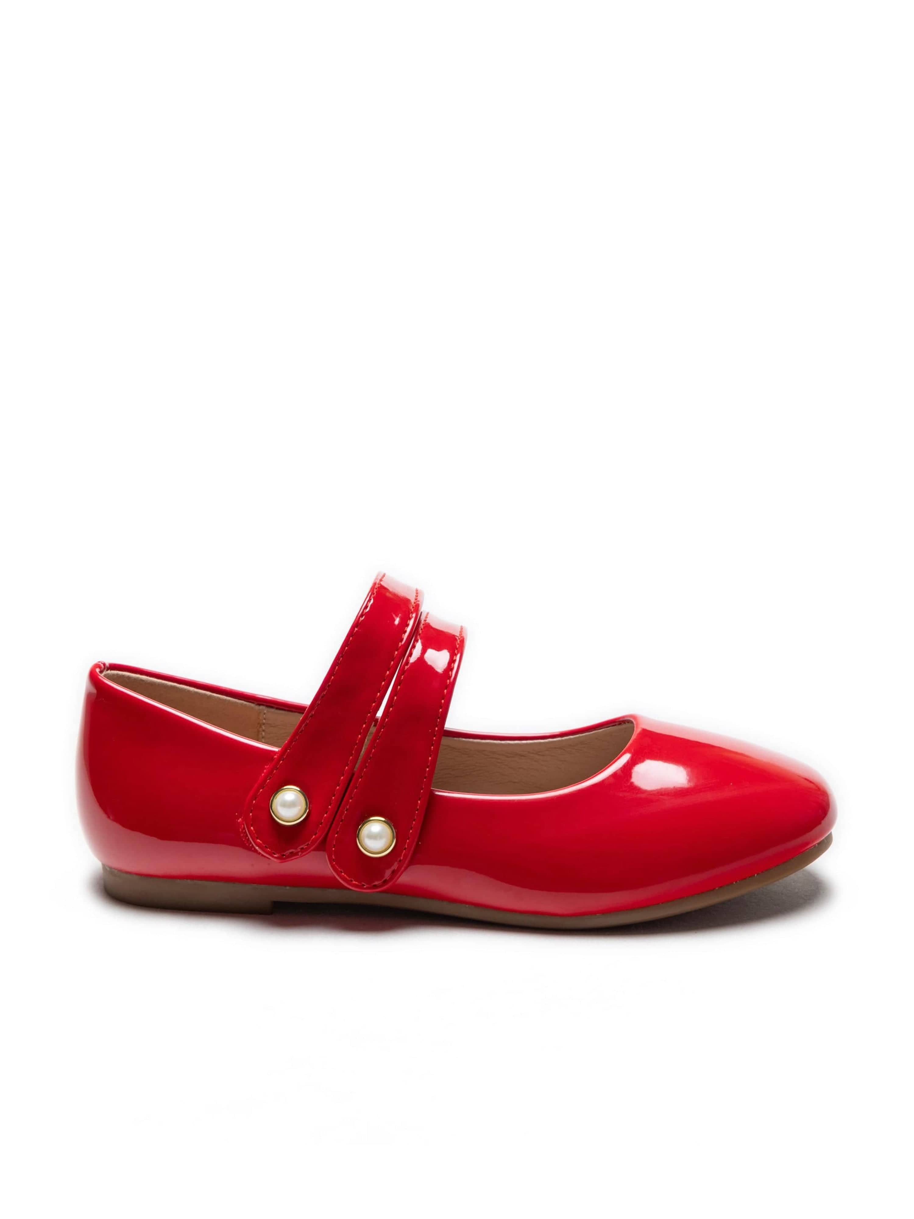 Red Dorothea Banded Patent Flats