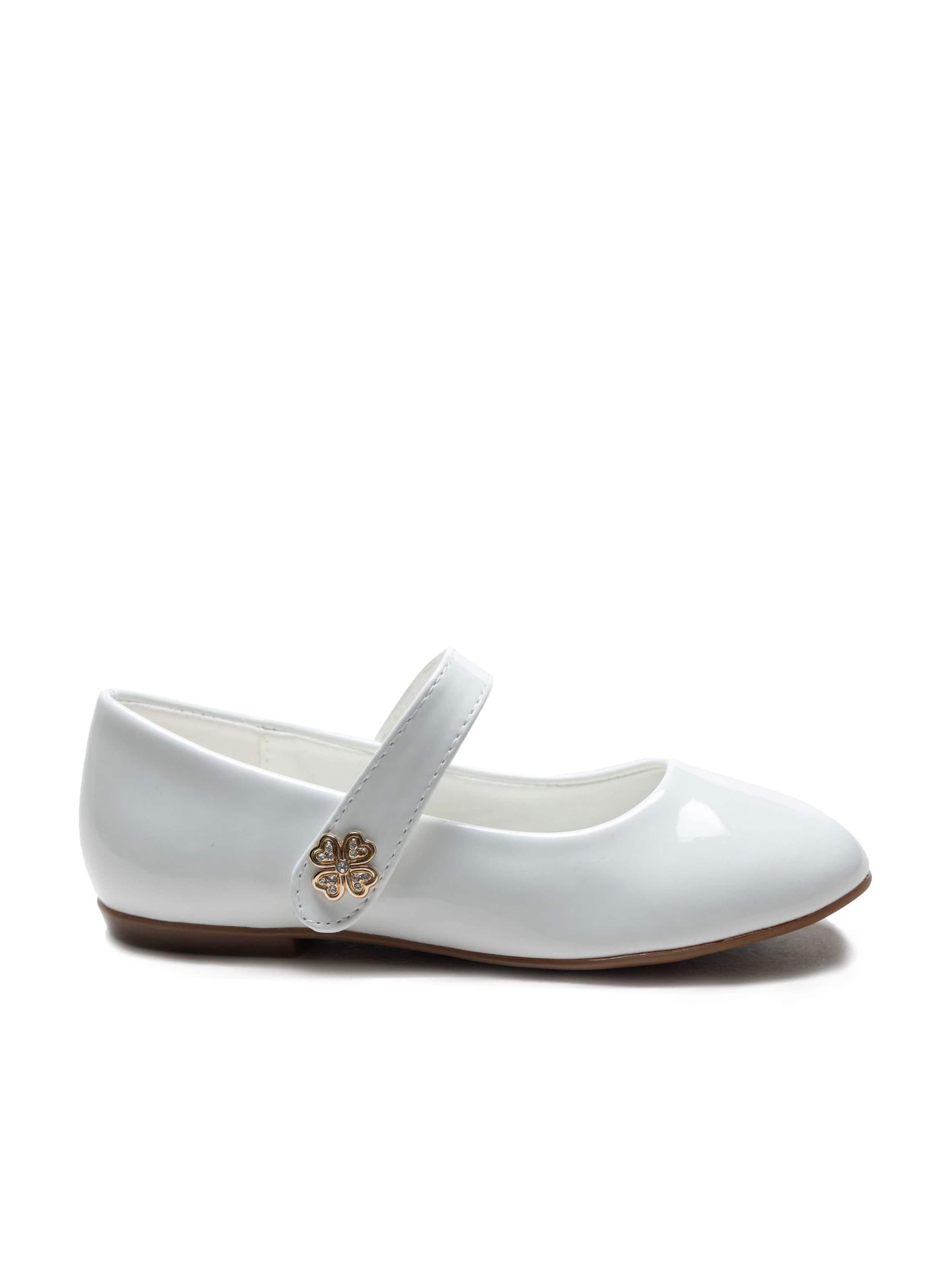 White Maleia Clover Charm Flats