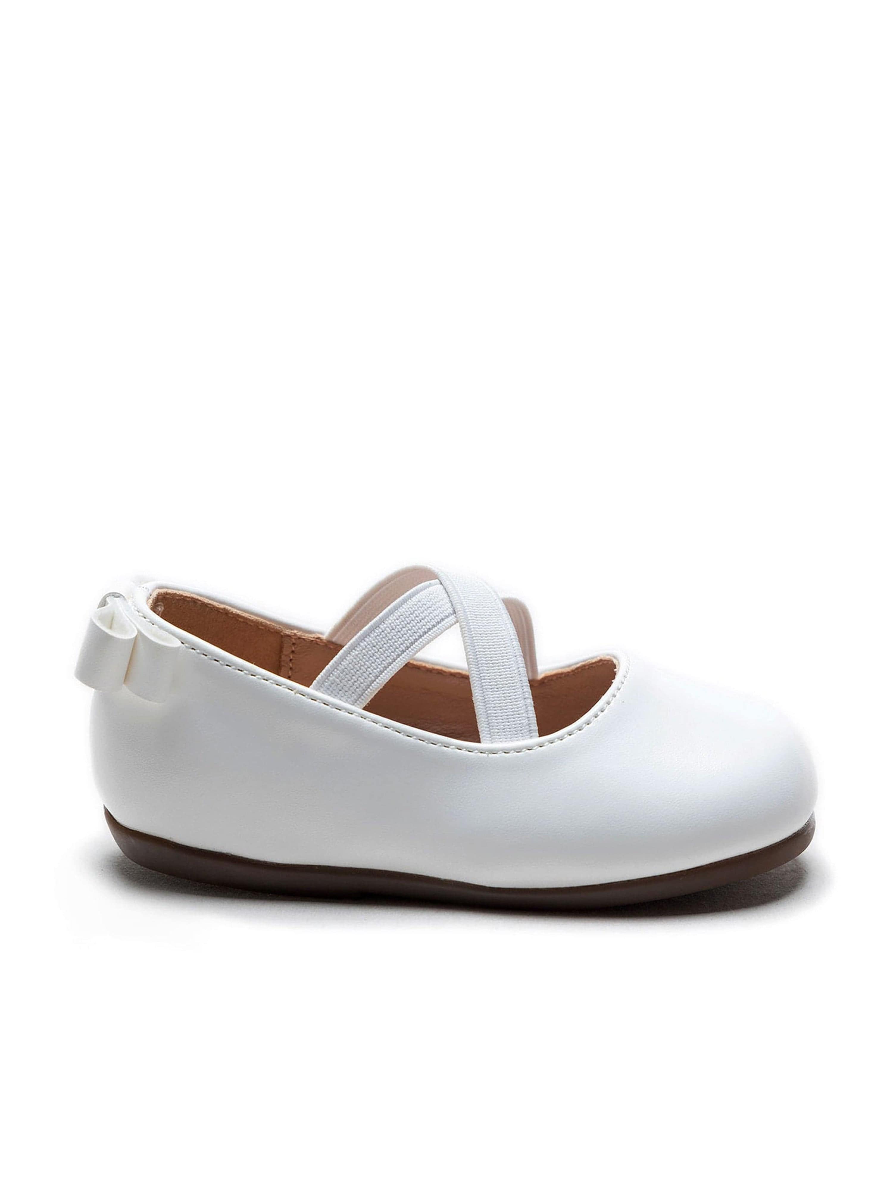 White Cross Banded Ribbon Flats