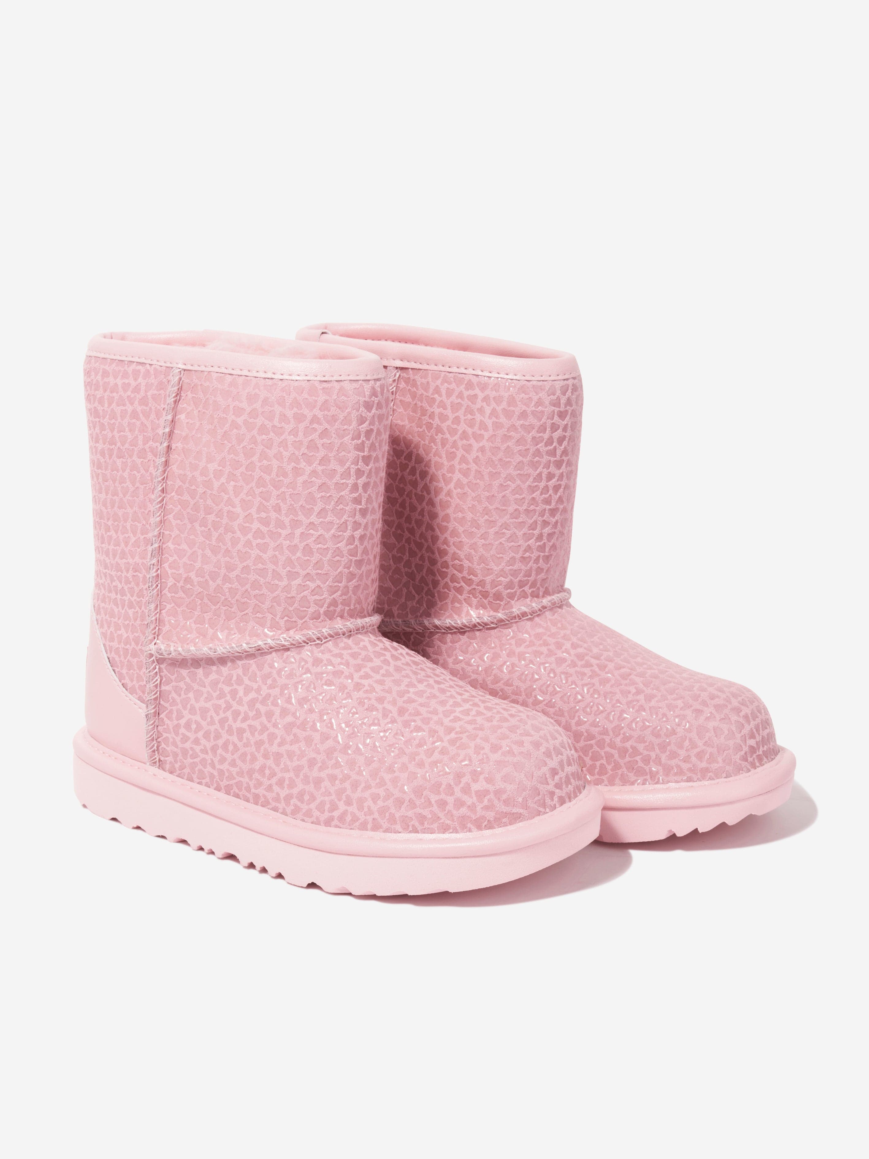 UGG Girls Classic II Gel Hearts Boots in Pink | Childsplay Clothing