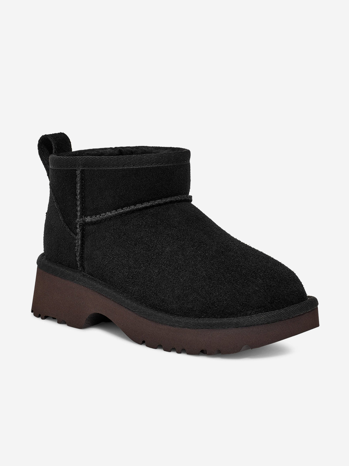 UGG Girls Classic Ultra Mini New Heights Boots in Black 