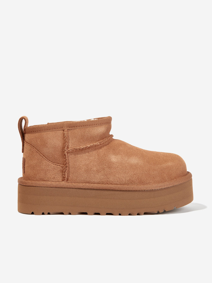 UGG Girls Classic Mini Platform Boots in Brown main image 1