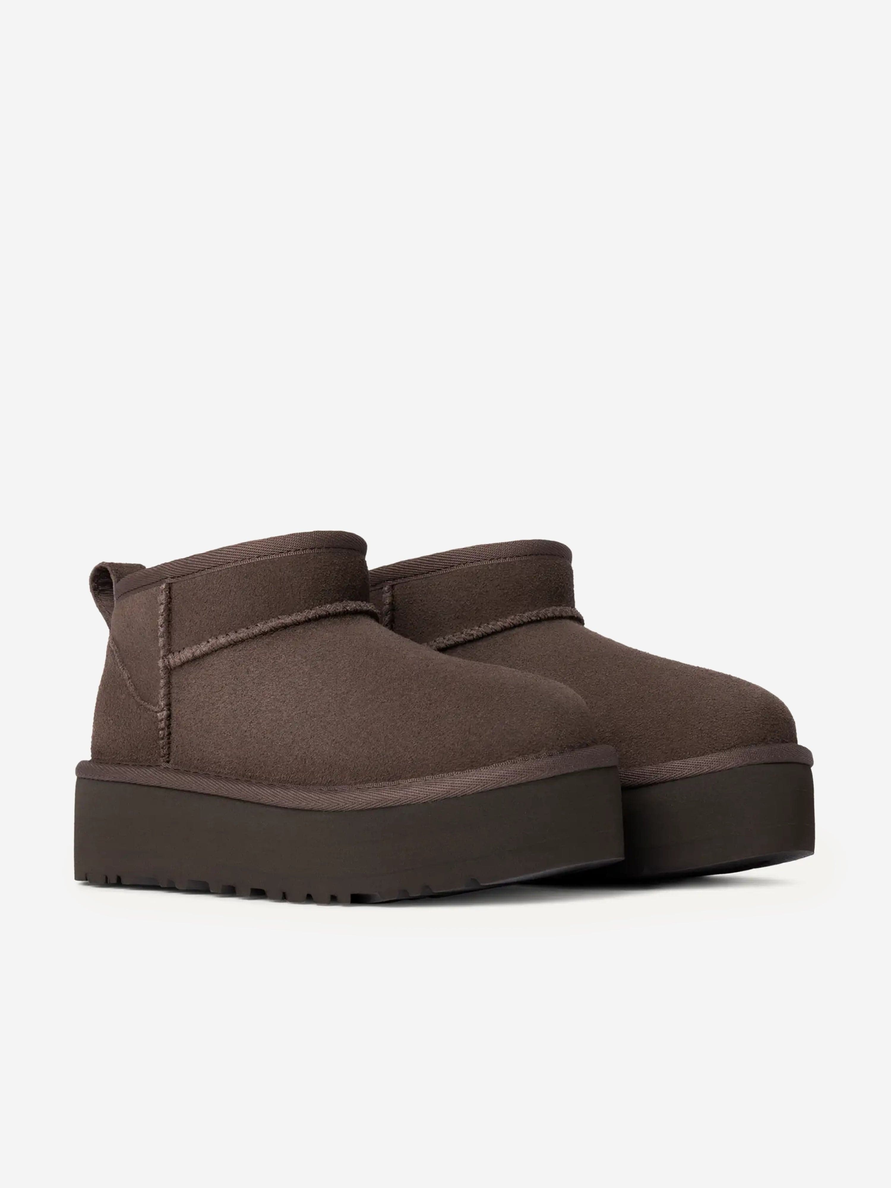 UGG Girls Classic Ultra Mini Platform Boots in Brown | Childsplay