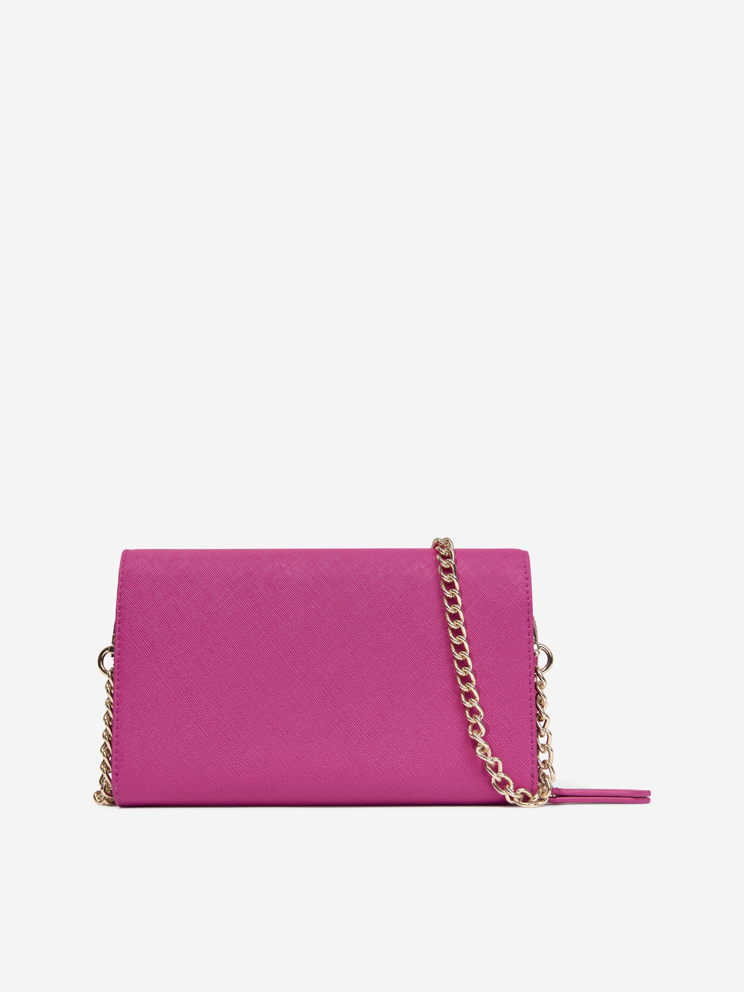 Valentino Girls Zero Wallet With Shoulder Strap in Pink (W:20cm