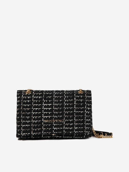 Valentino Tweed Flap Bag in Black (25.5cm) | Childsplay Clothing