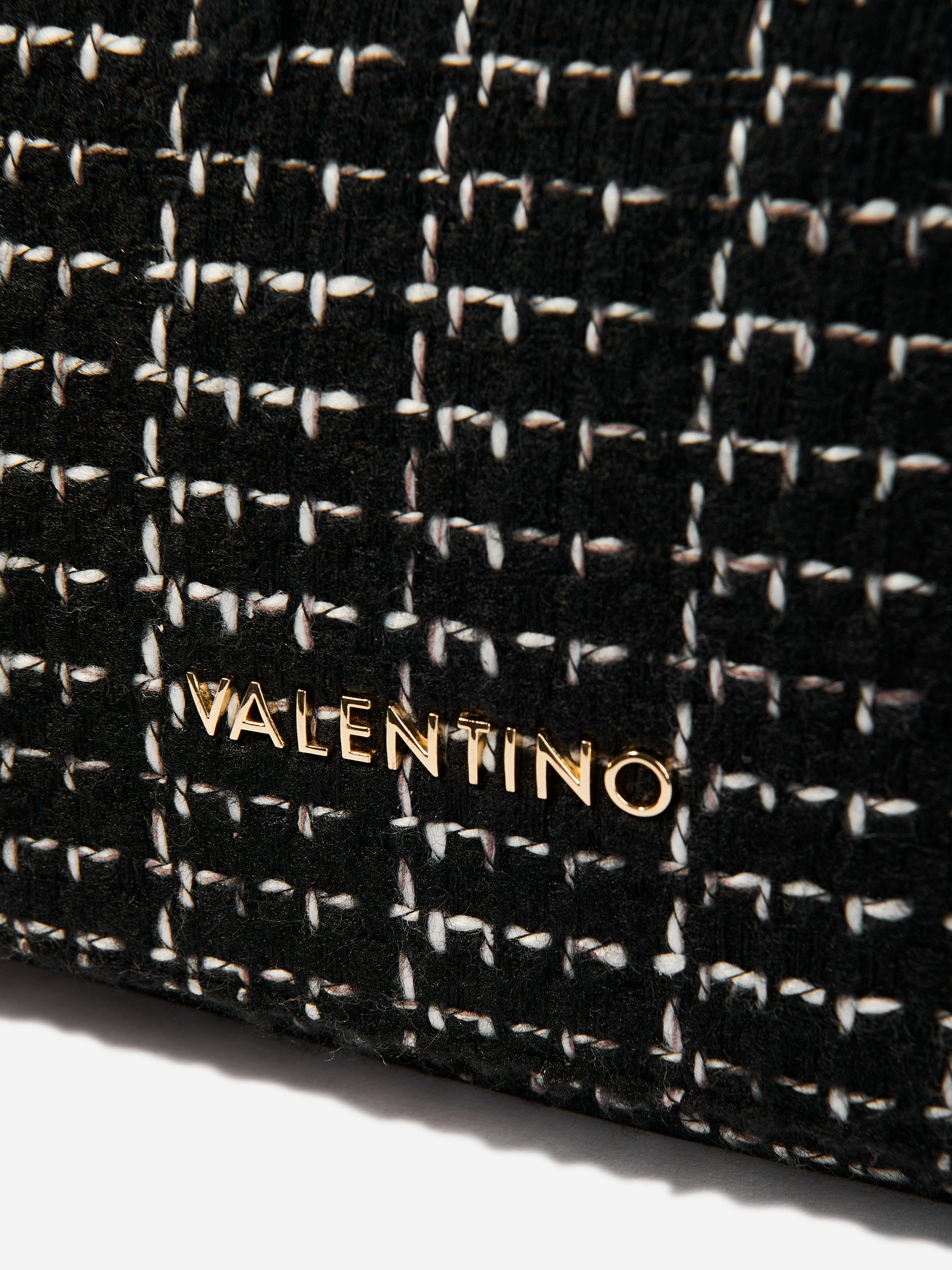 Valentino Tweed Flap Bag in Black (25.5cm) | Childsplay Clothing