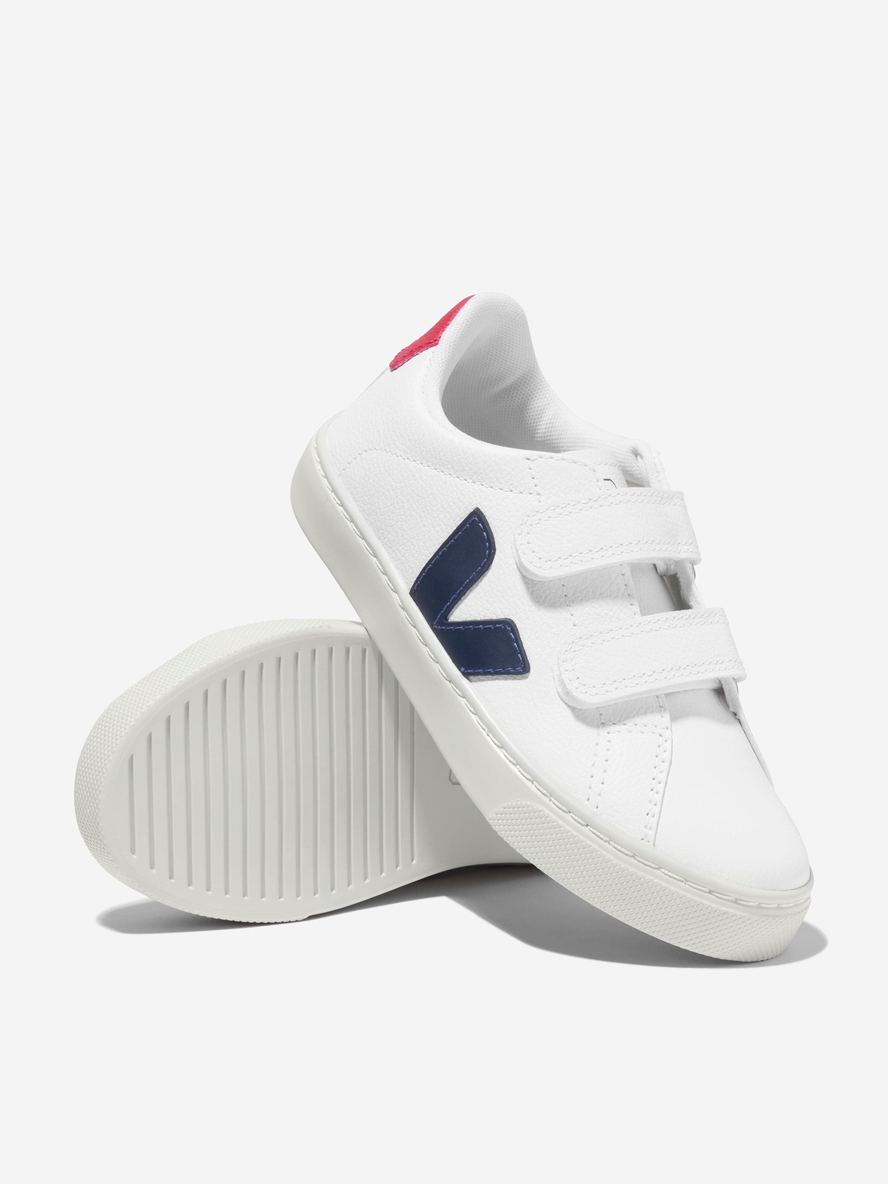 Veja Veja Kids Small Esplar Velcro Trainers in White Childsplay