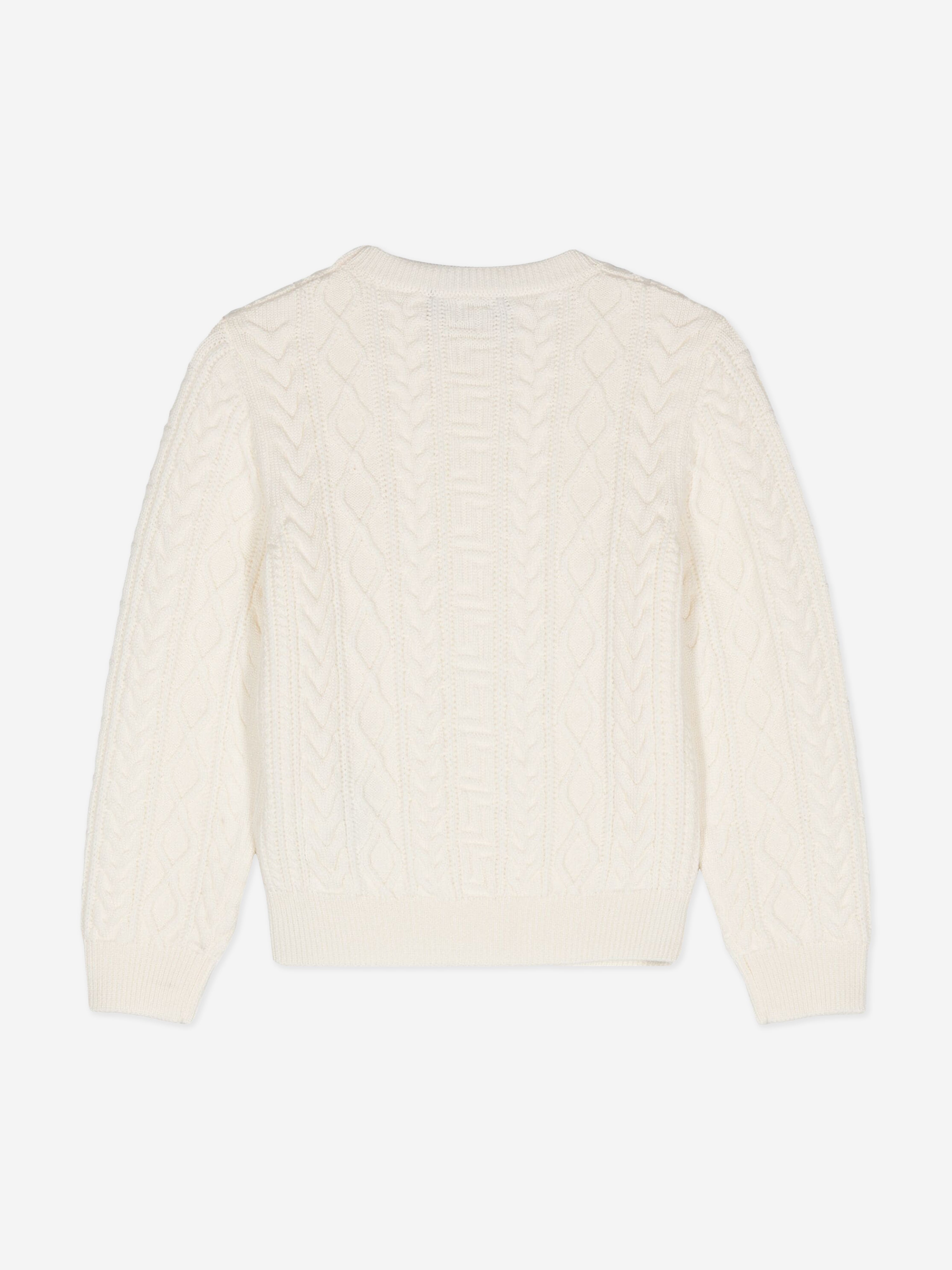 Versace Kids Cable Knit Jumper in Ivory | Childsplay Clothing
