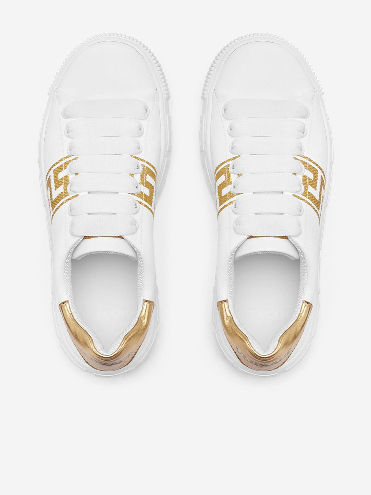 Versace Kids La Greca Low Top Trainers in White | Childsplay 