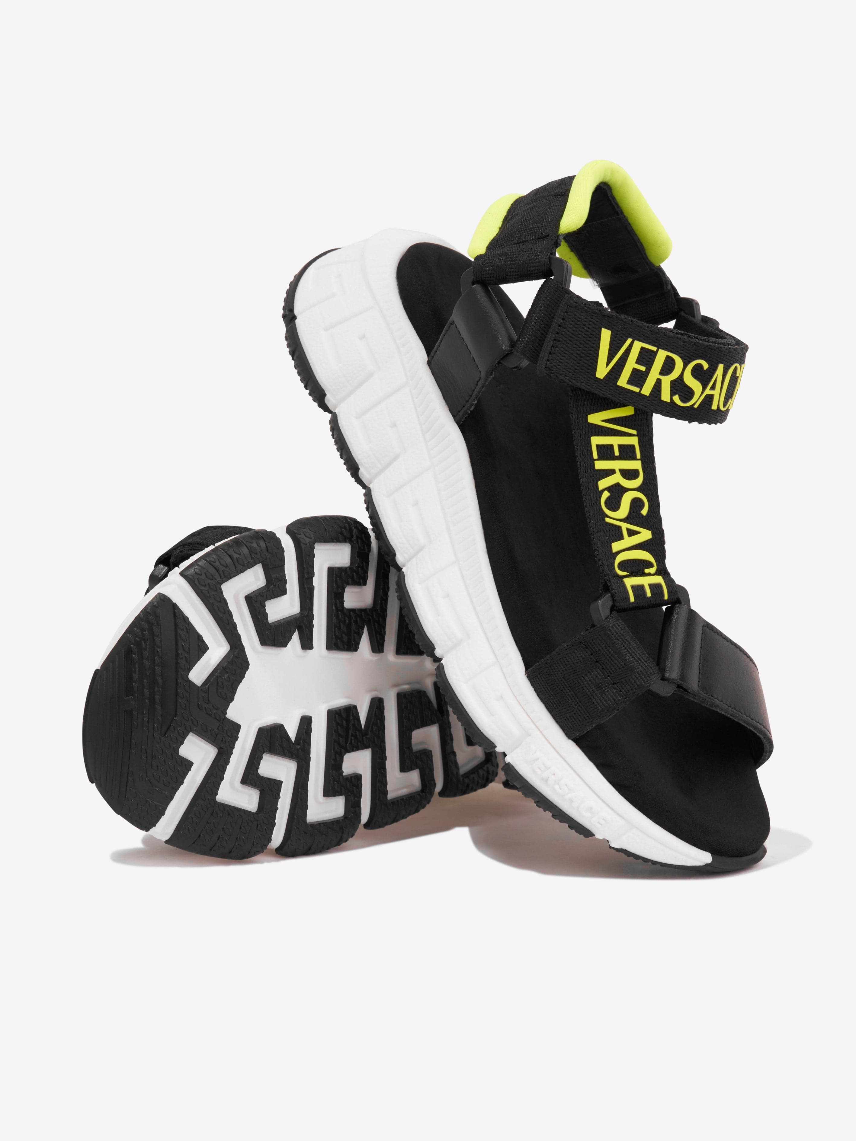 Versace Versace Kids Logo Strap Sandals in Black Childsplay Clothing