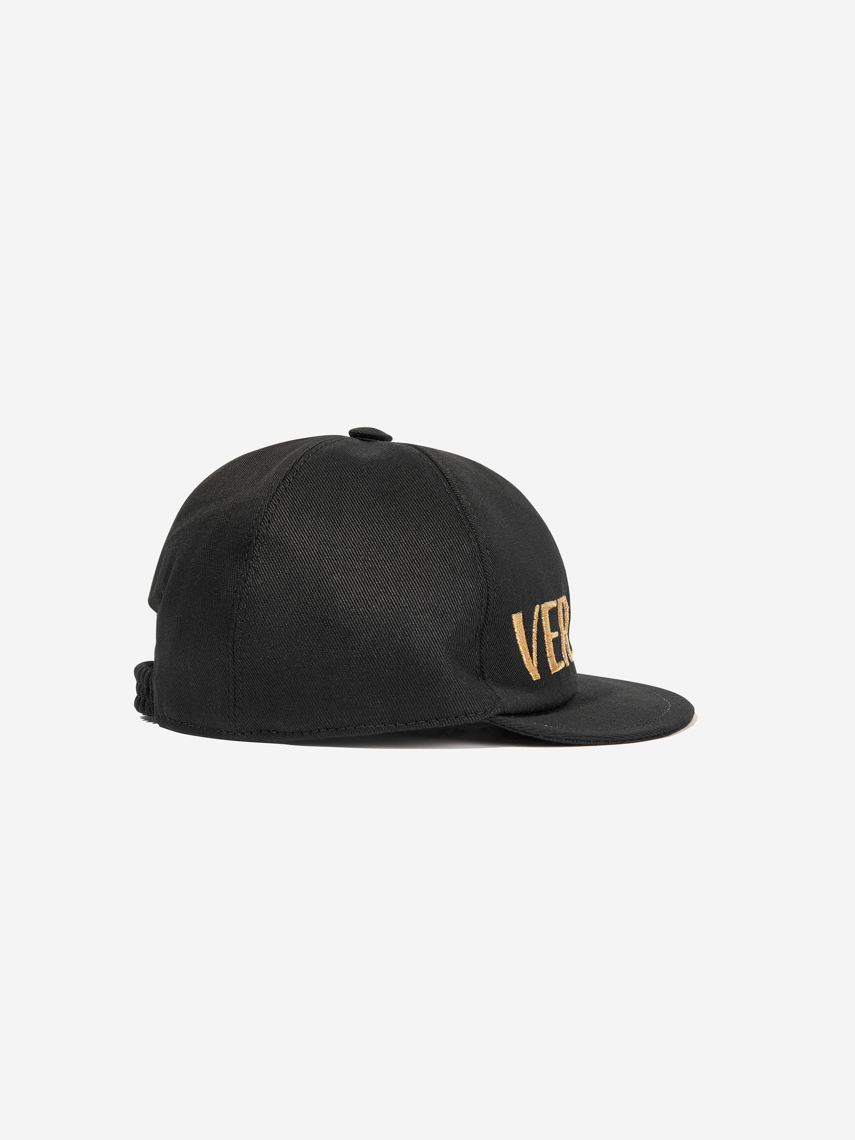 Versace Kids Embroidered Logo Cap in Black | Childsplay Clothing
