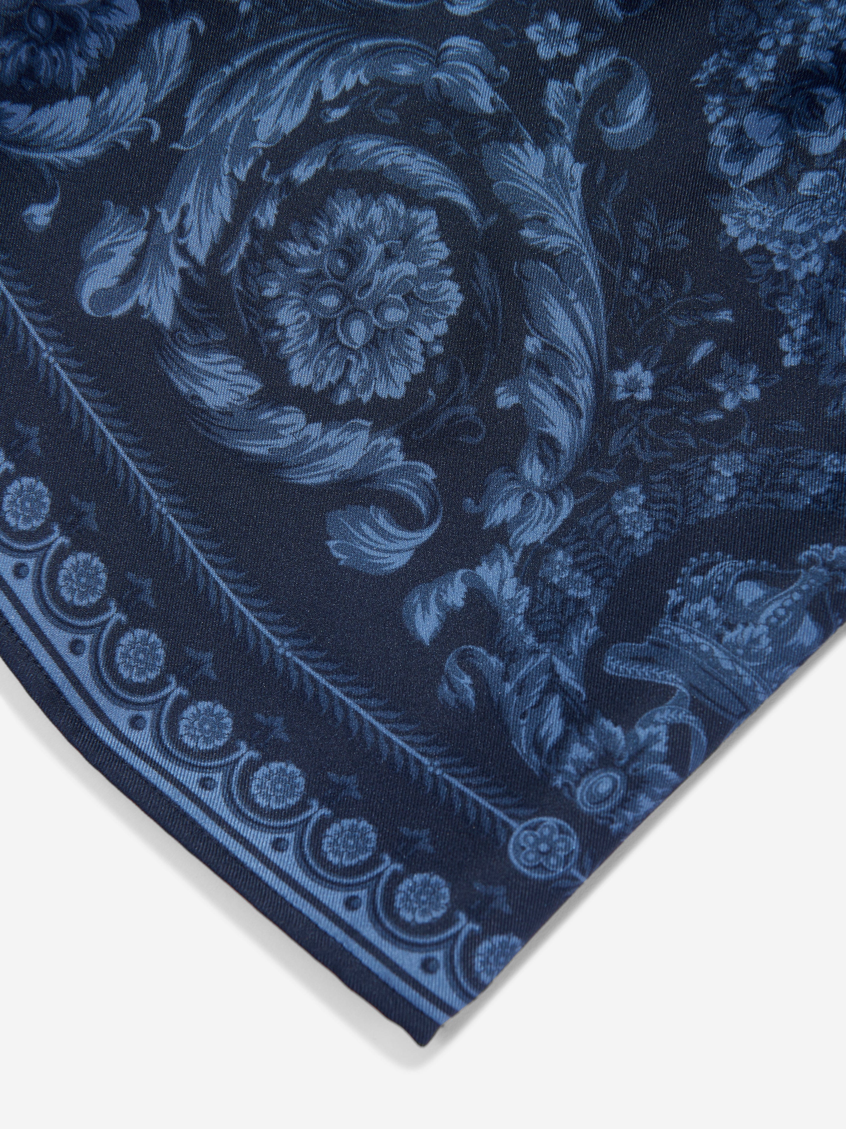 Versace Boys Silk Barocco Shorts in Navy | Childsplay Clothing