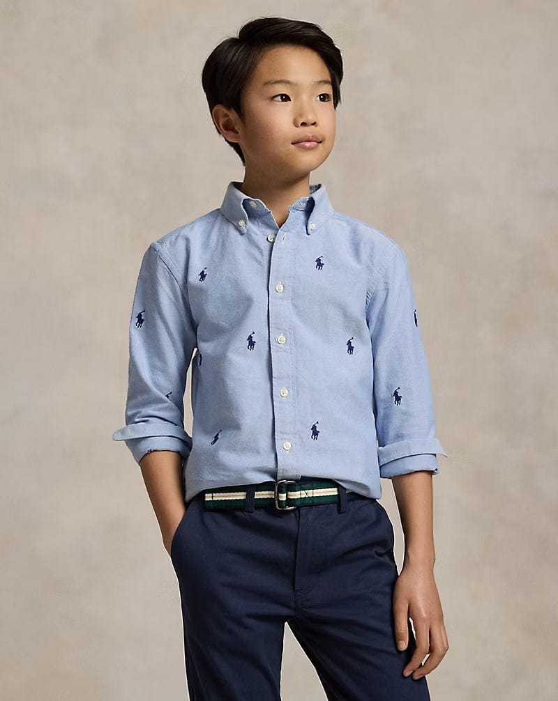 Ralph Lauren Boys Logo Shirt in Blue | Childsplay Clothing