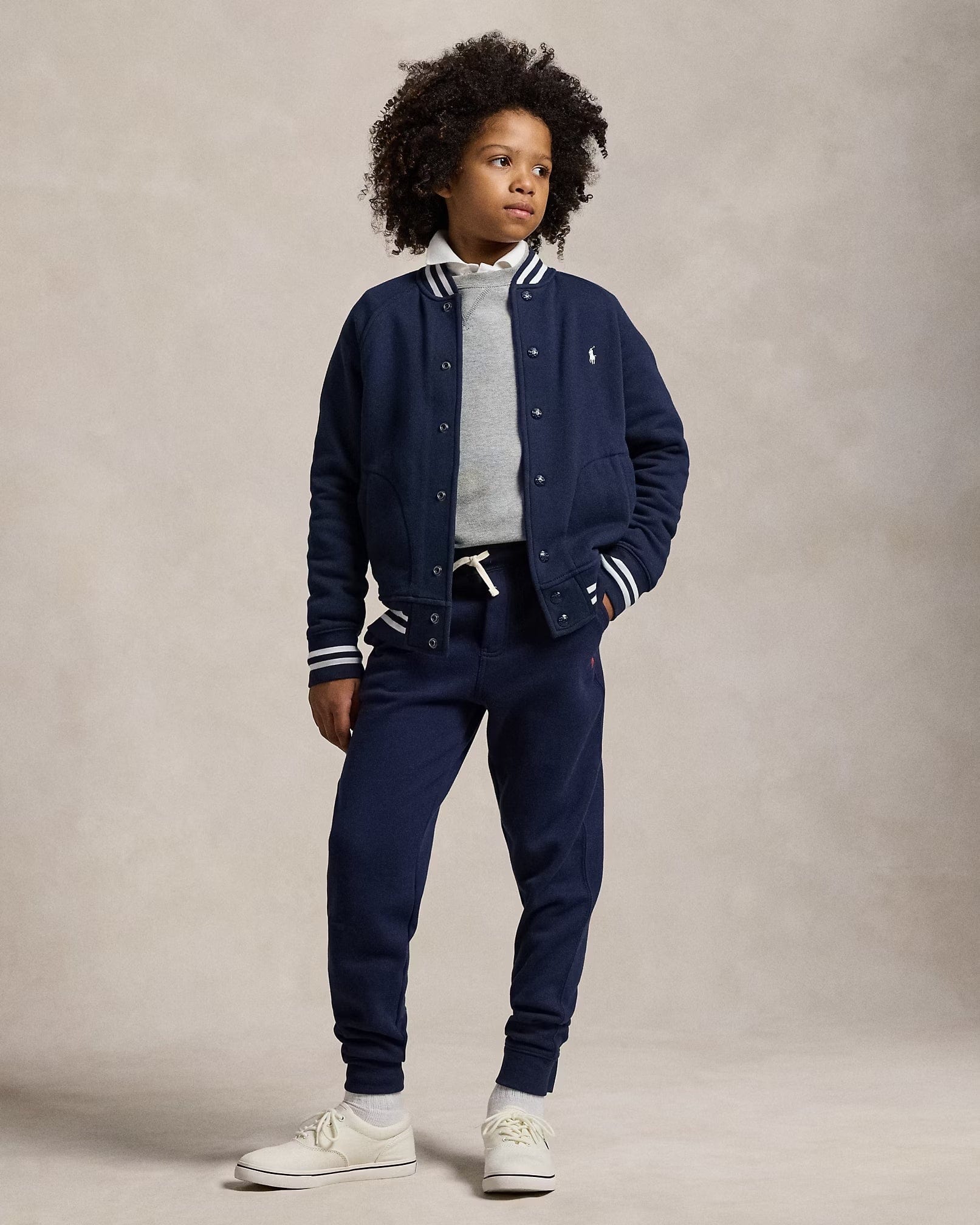 Ralph Lauren Boys Jersey Bomber Jacket in Navy | Childsplay Clothing
