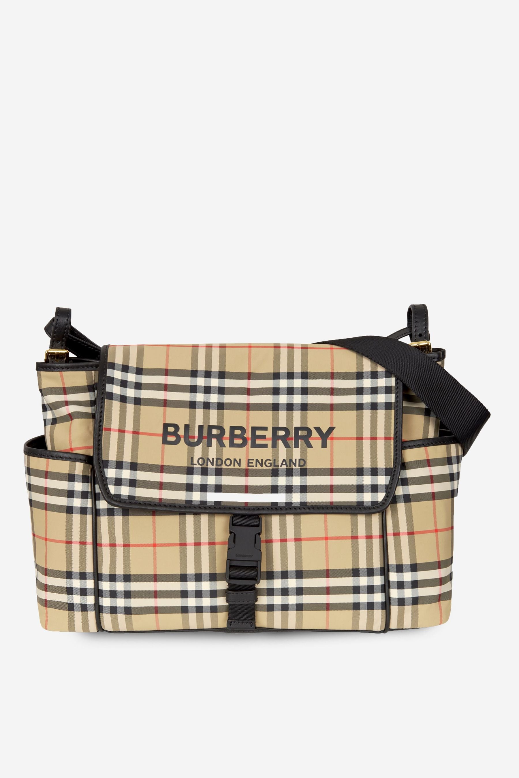 Shop Burberry Vintage Check Flap Diaper Bag
