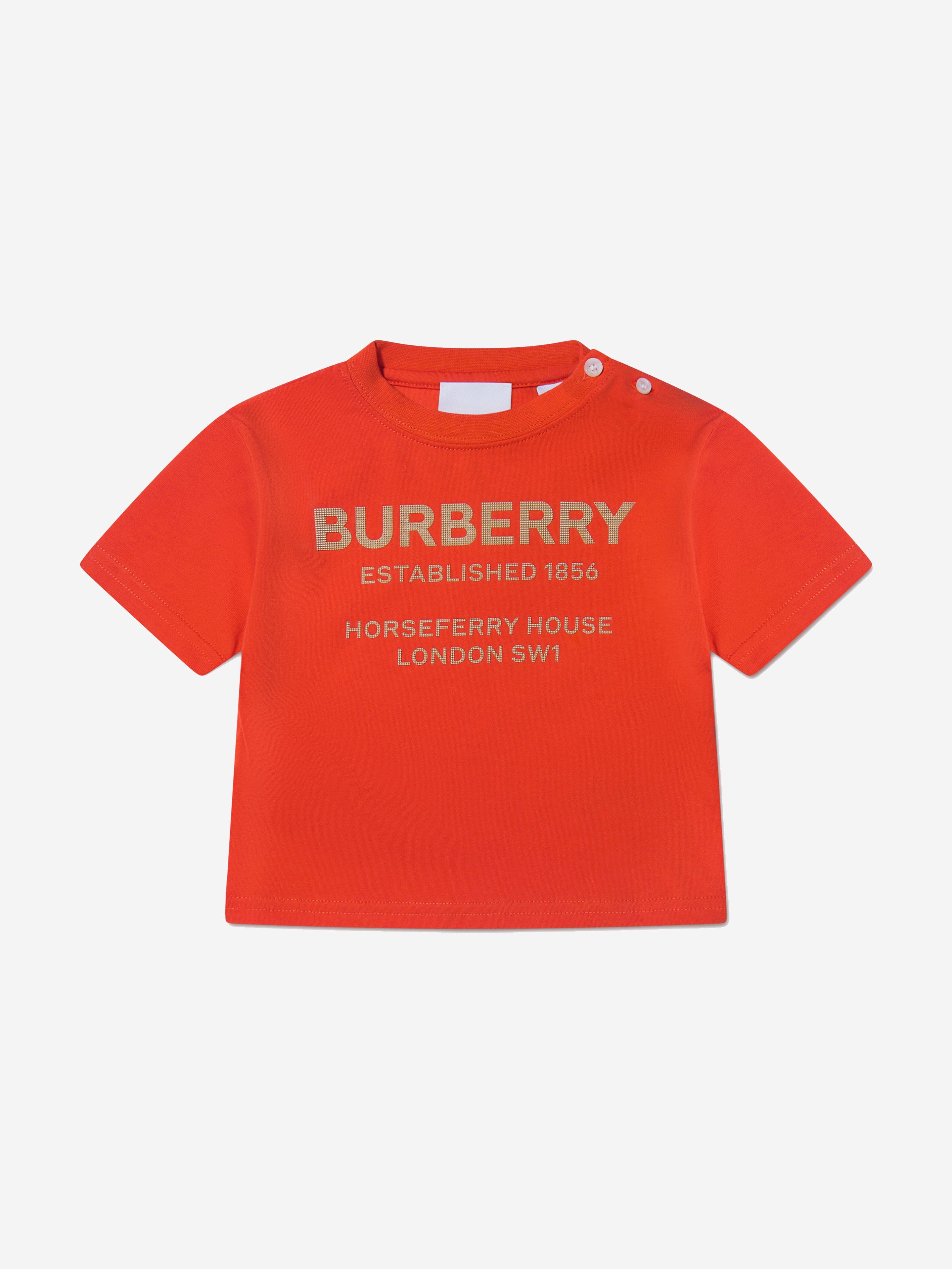 Burberry Kids Burberry Baby Girls Cotton Jersey Logo T-Shirt 