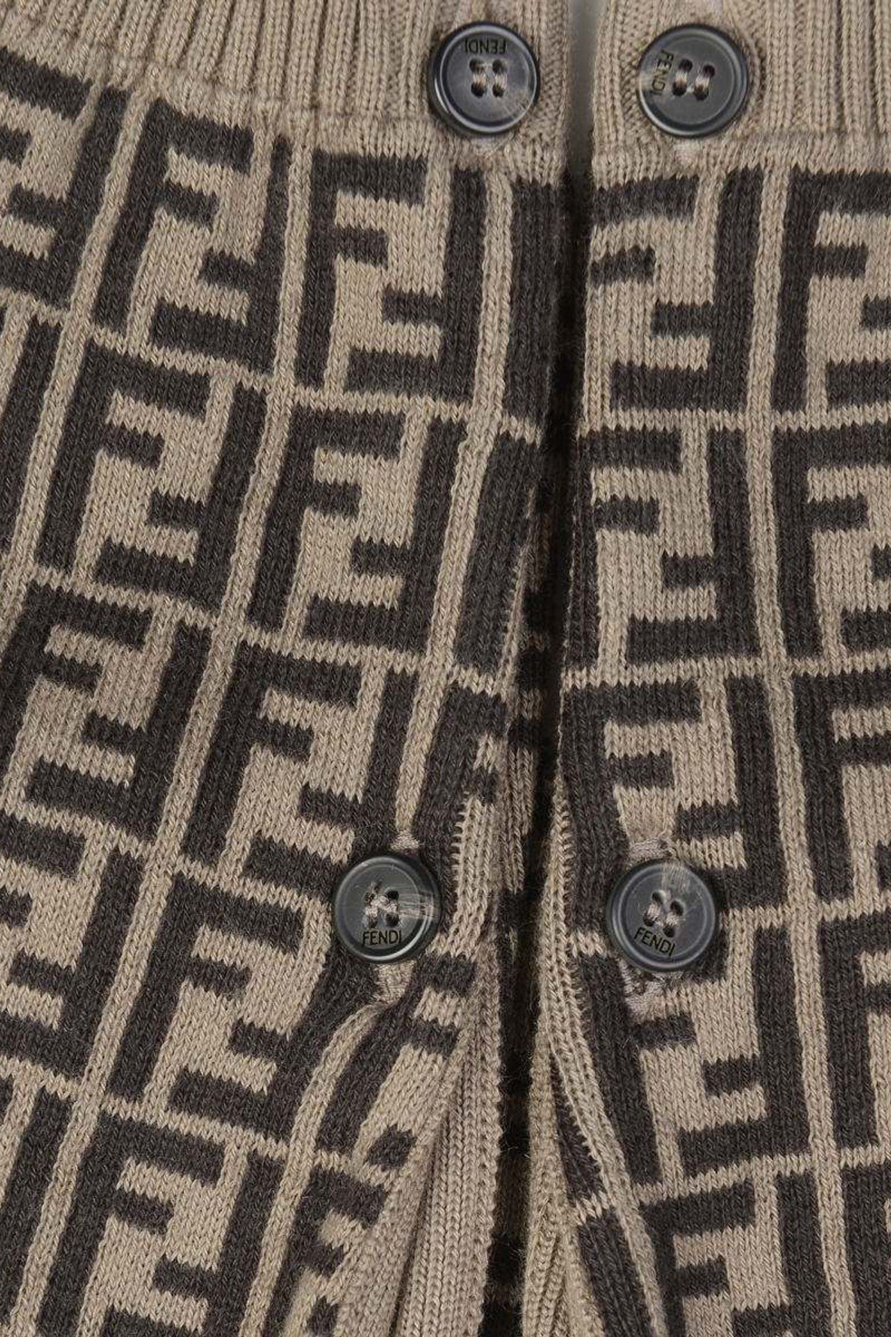 Fendi Baby Cotton & Cashmere Romper in Brown | Childsplay Clothing