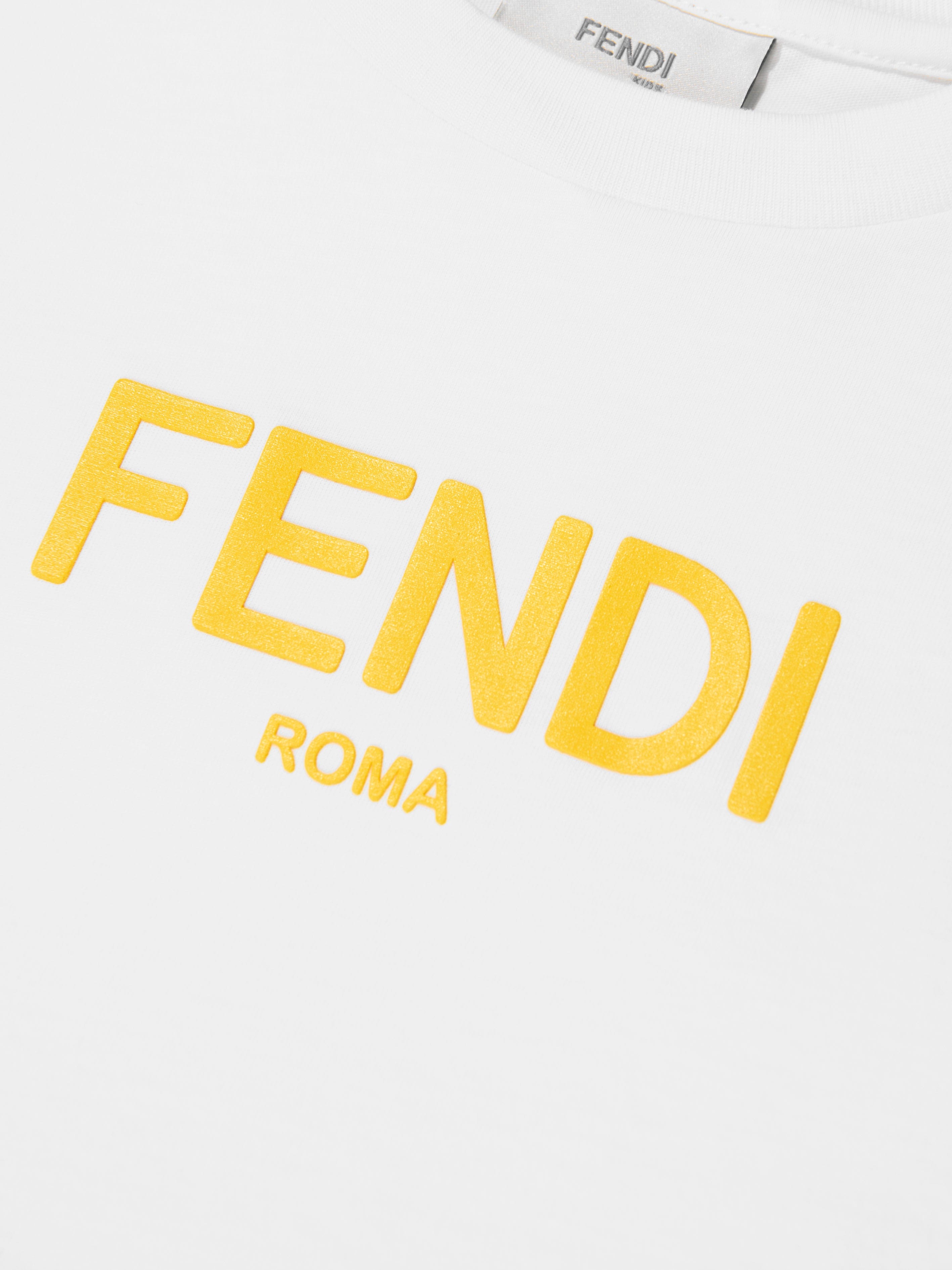 Fendi Kids - Kids Logo T-Shirt in White | Childsplay Clothing