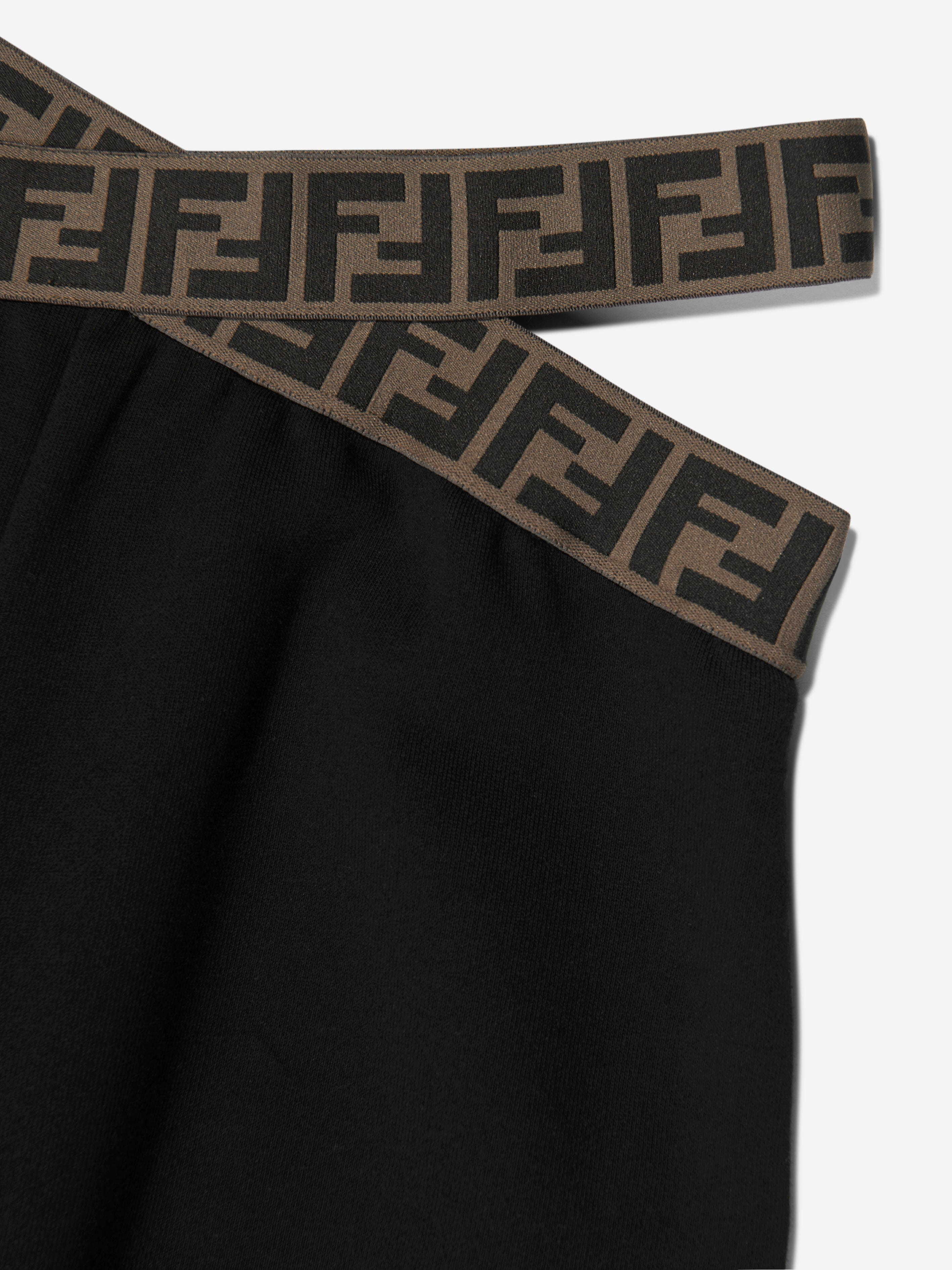 Fendi Girls Band Wide Leg Trousers in Black | Childsplay Clothing