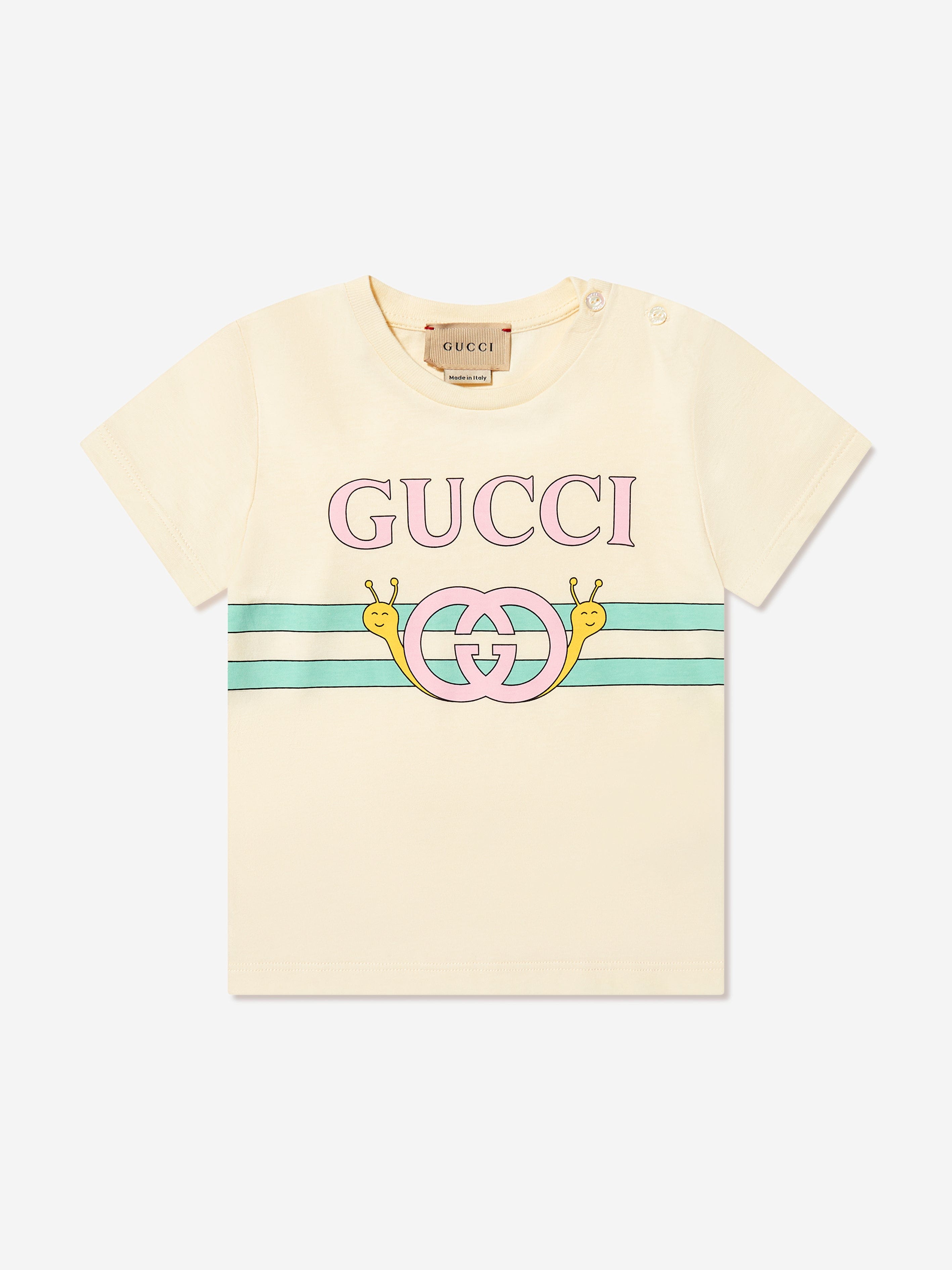 Gucci Kids Gucci Baby Girls Logo T-Shirt in Ivory | Childsplay Clothing