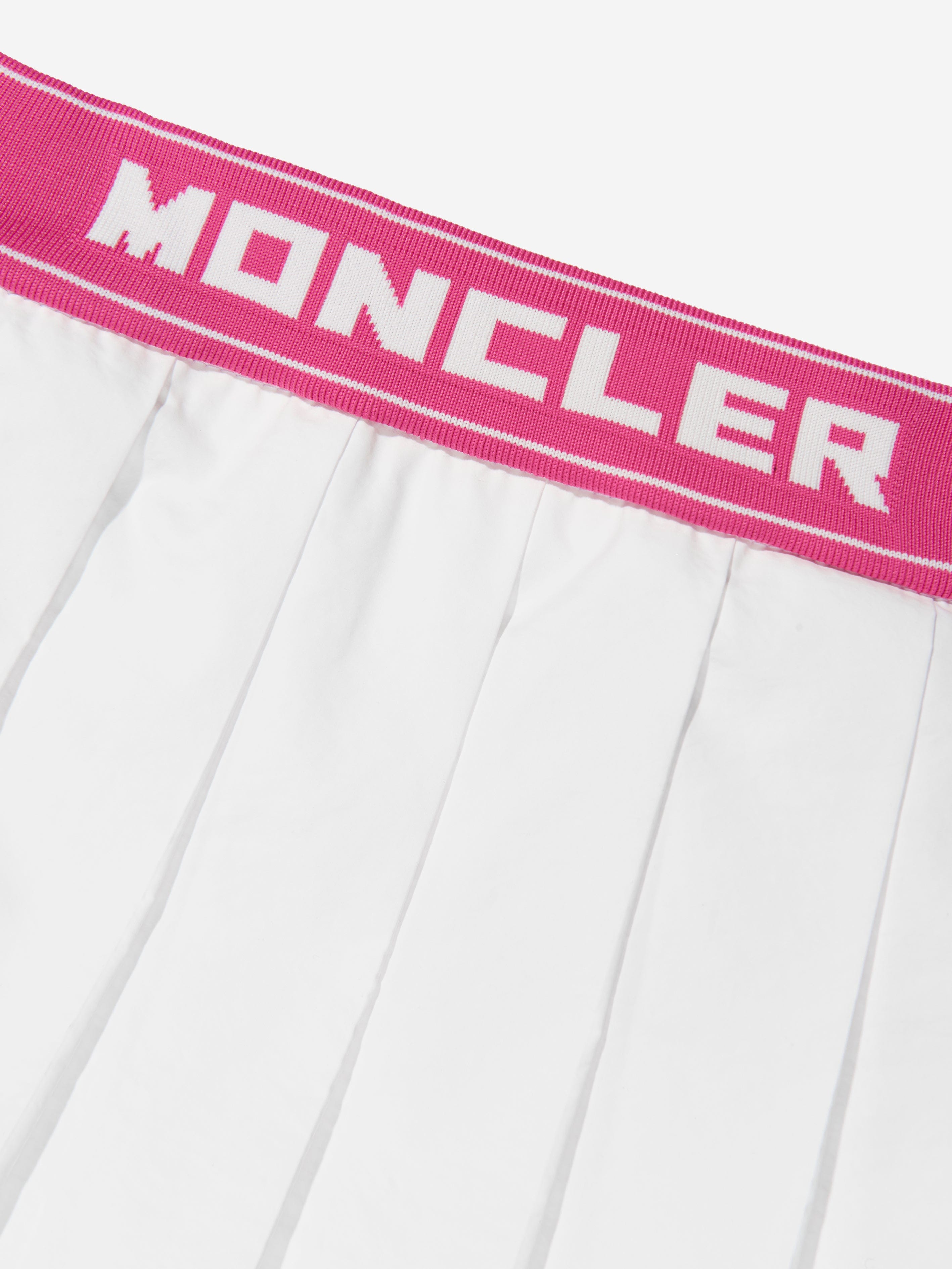 Moncler Enfant Girls Pleated Skirt in White | Childsplay Clothing