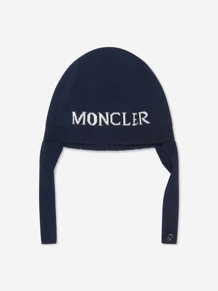 navy blue moncler beanie