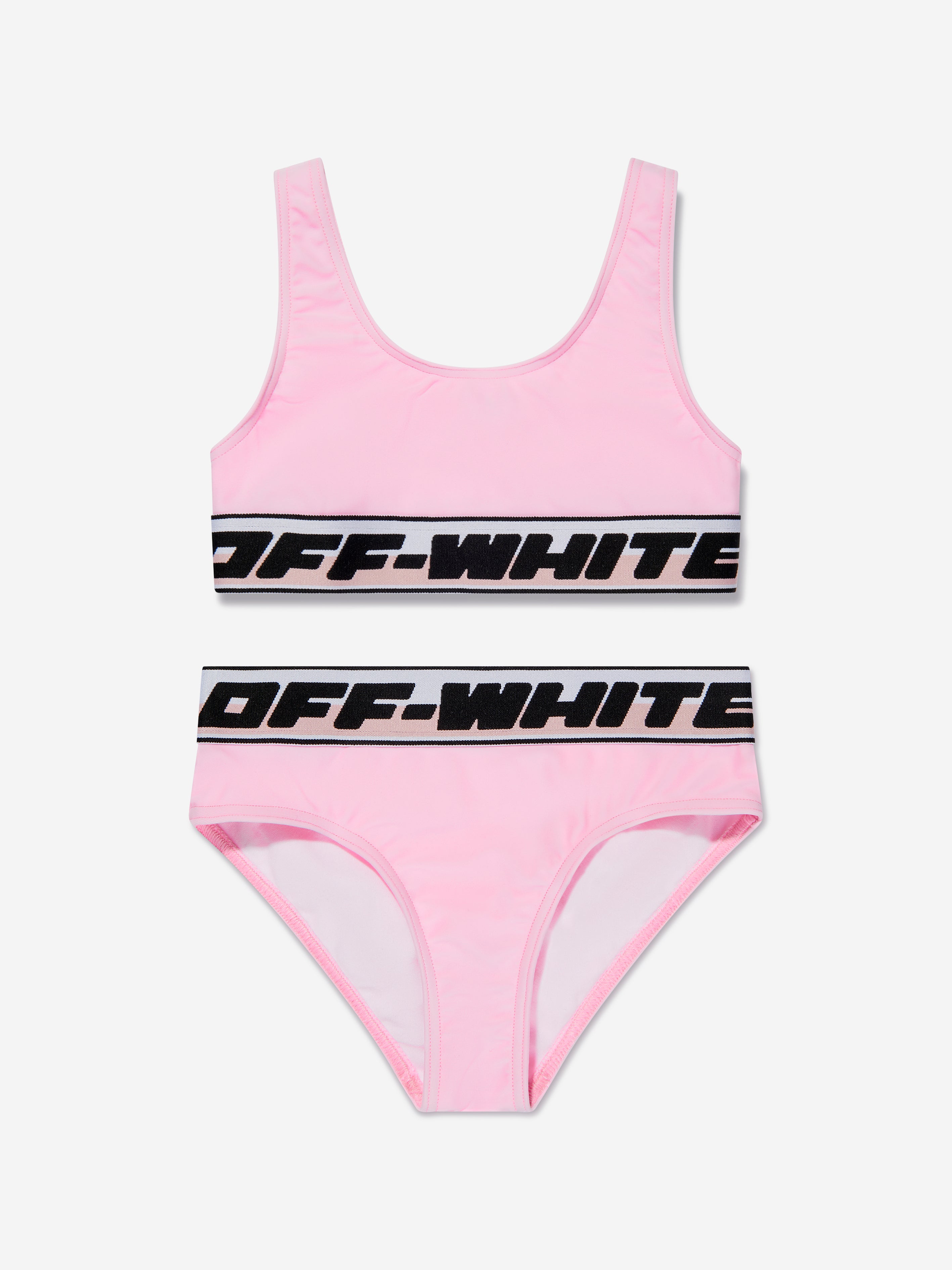 Off-White ピンクの女の子のロゴバンドビキニ | Childsplay Clothing